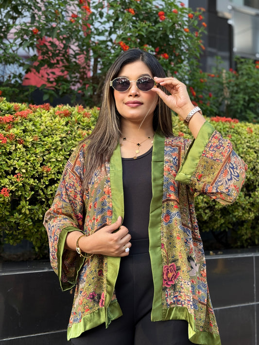 Short Kimono || Summer Wrap || Short Shrug || Parrot