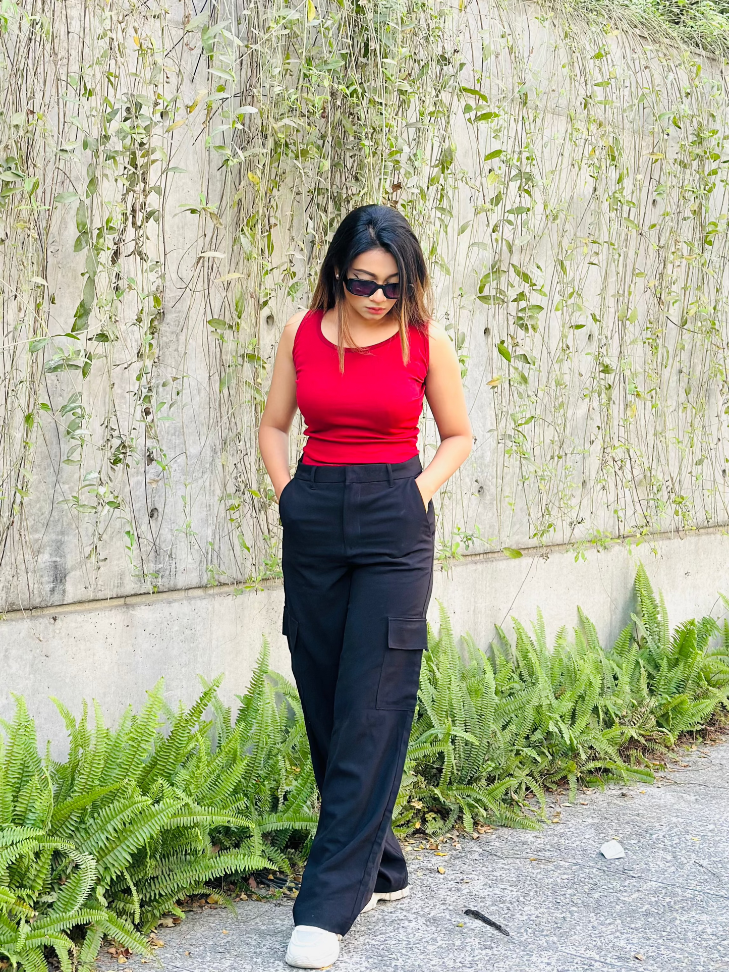 Sleeveless Crop Top || Tan Top || Red Maroon