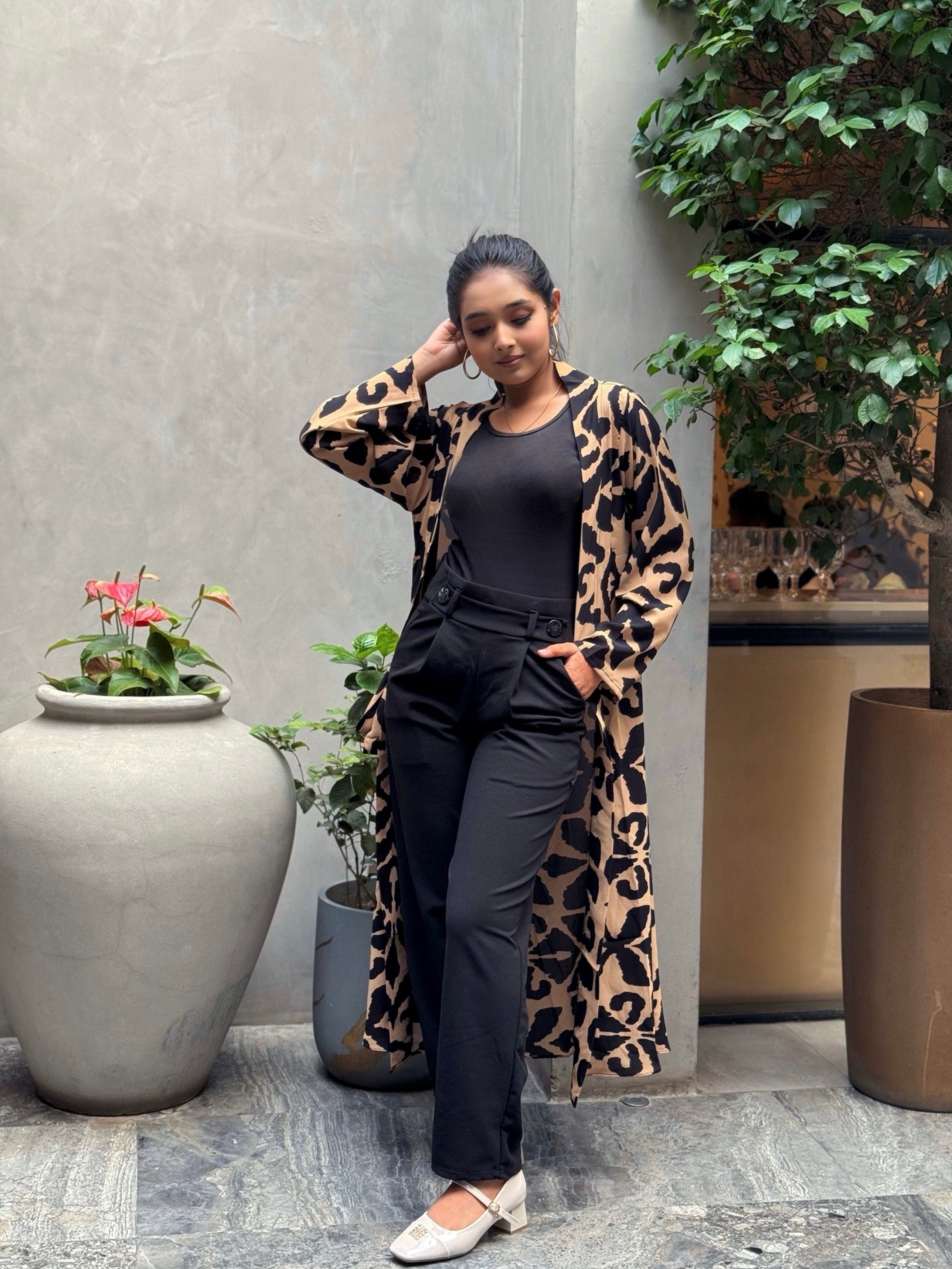 Shrug || Long Shrug || Long Koti || Beige & Black