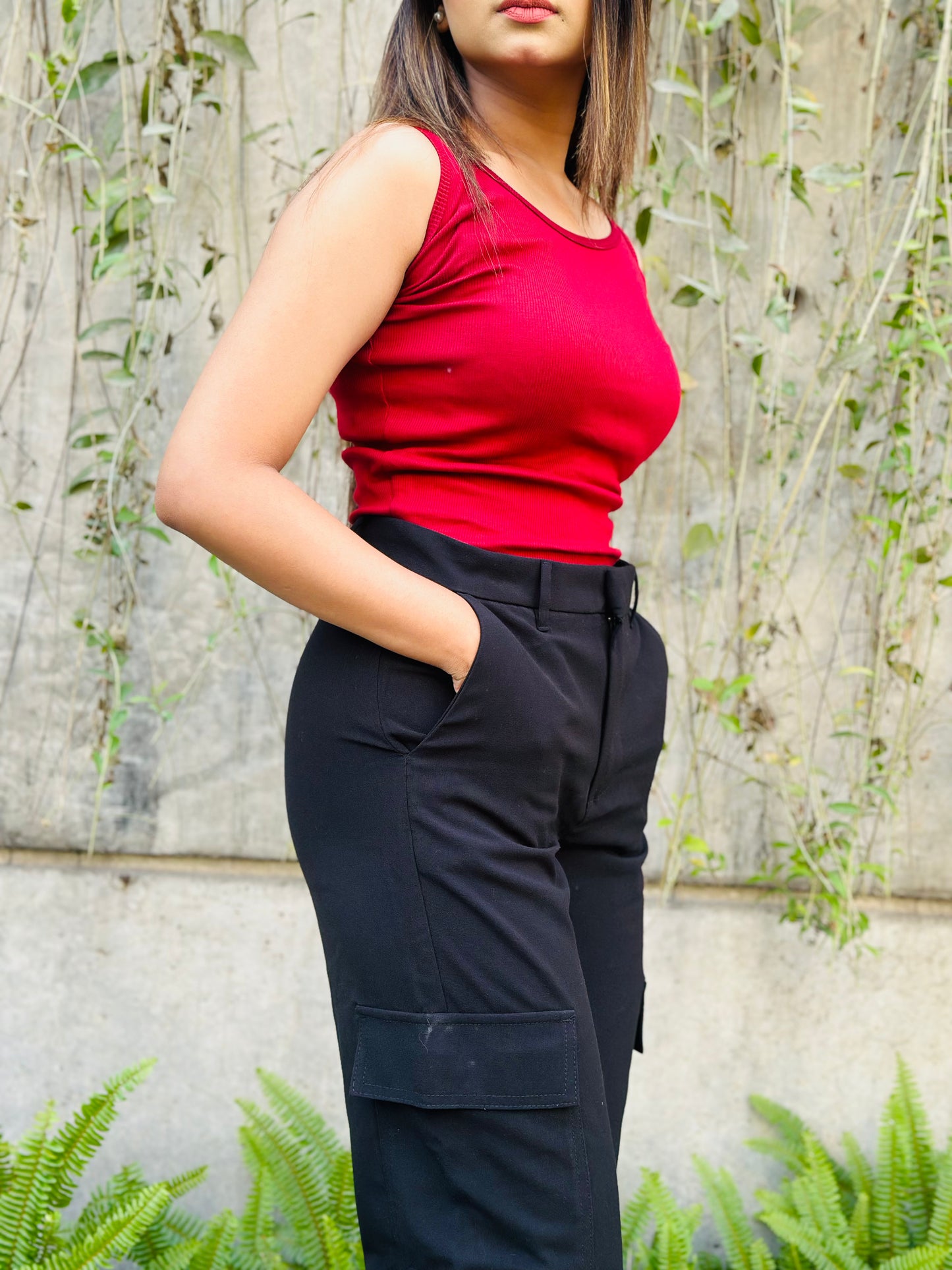 Tank Top || Sleeveless Crop Top || Red Maroon