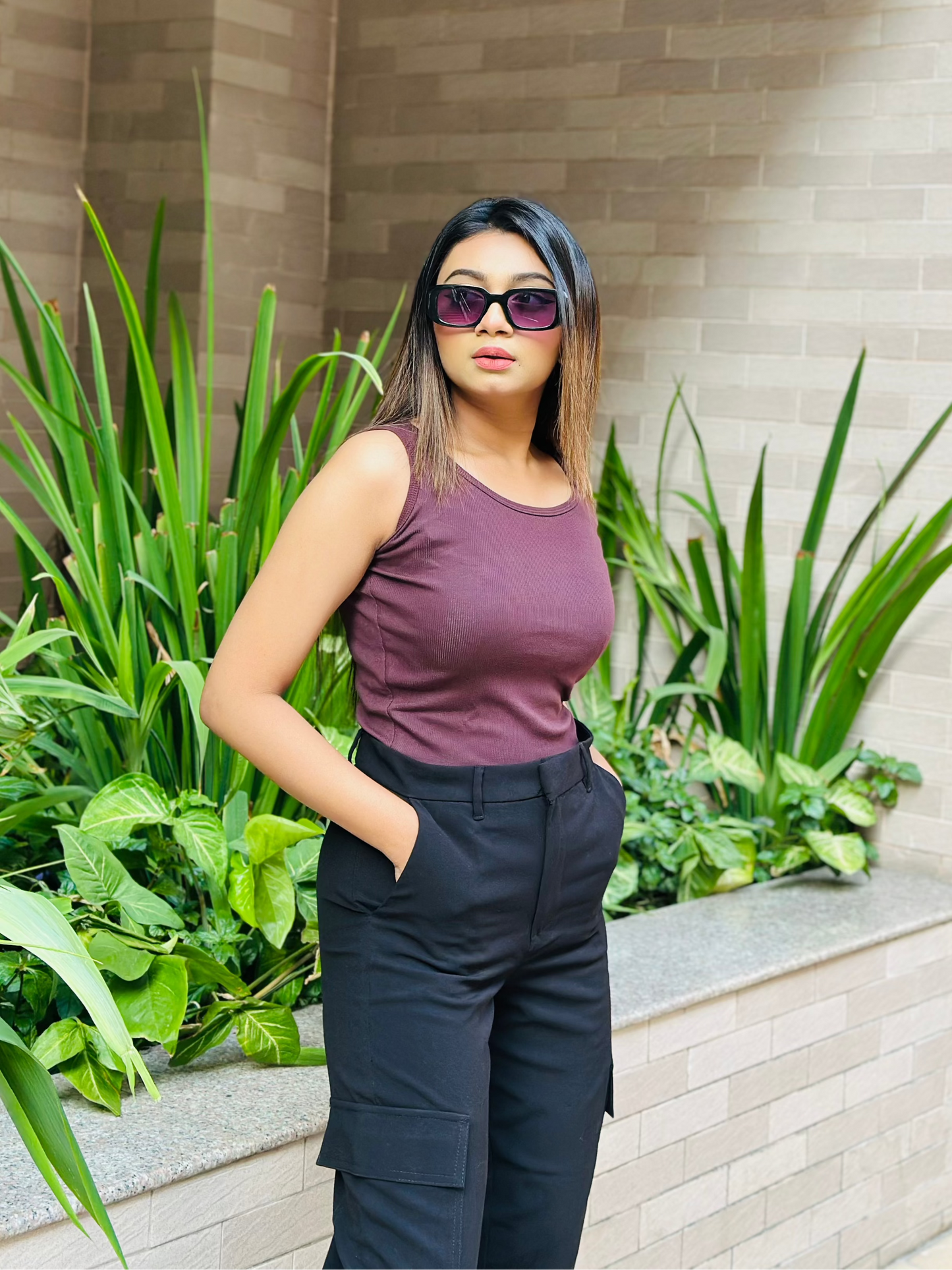 Sleeveless Crop Top || Tan Top || Cold Coffee