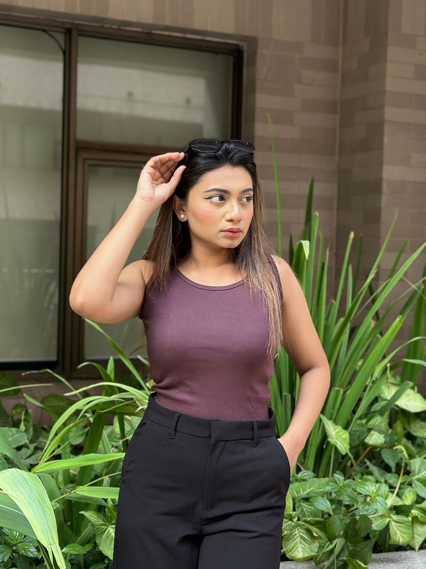 Sleeveless Crop Top || Tan Top || Cold Coffee