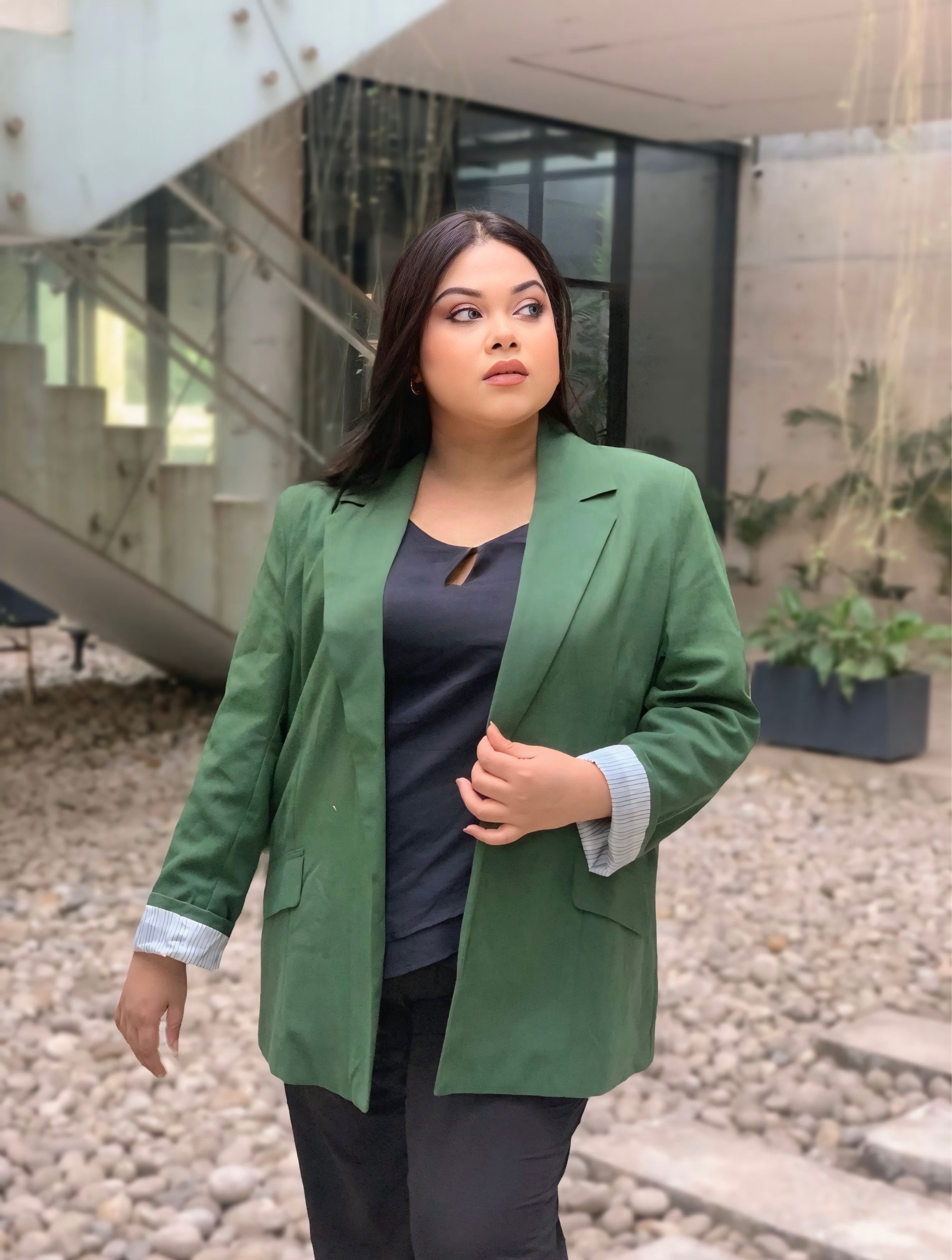 Ladies Regular Fit Formal Blazer | Women’s Blazer | Bottle Green