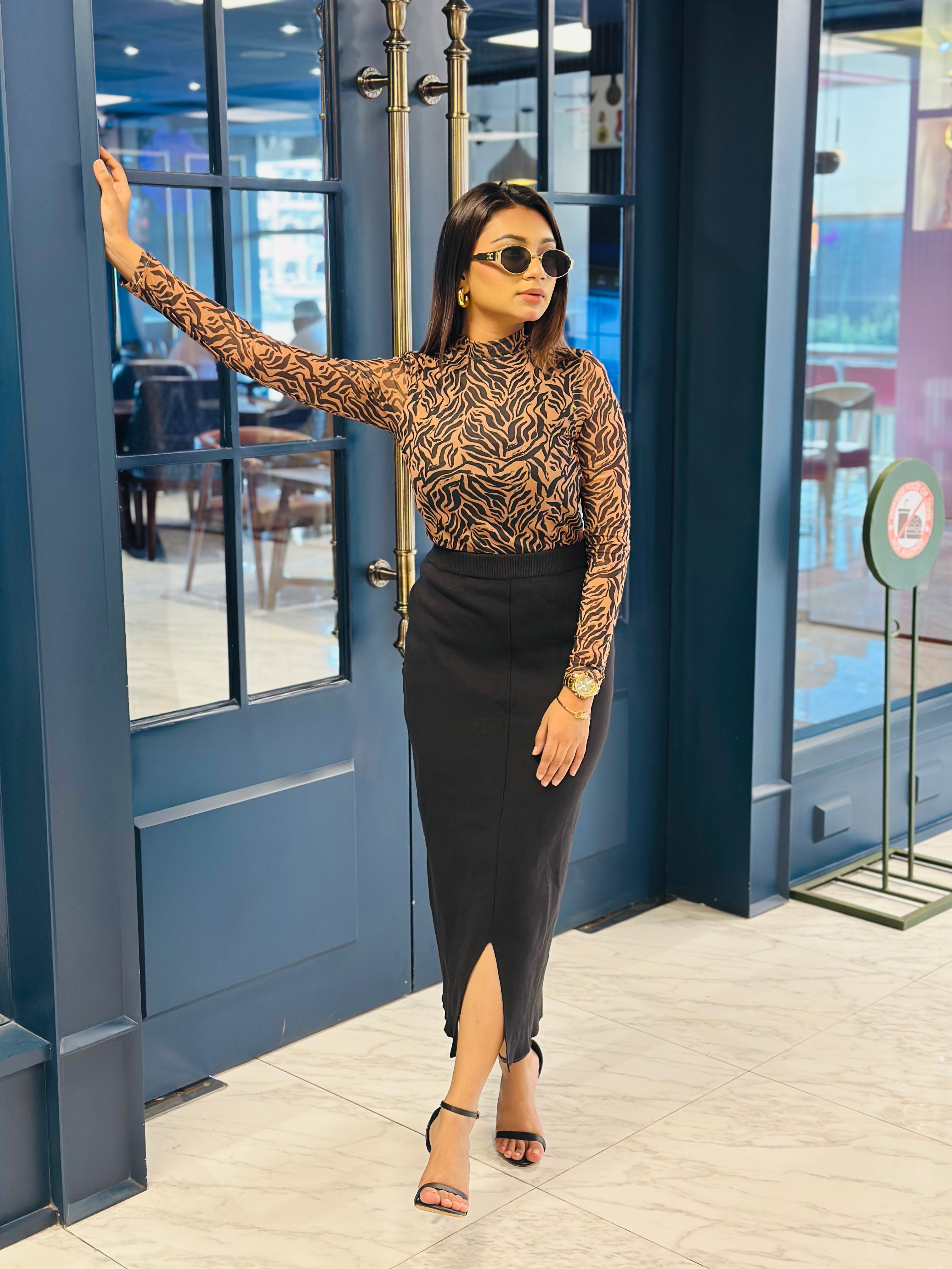 Mesh Top || Cheetah Print Mesh Top || Zebra