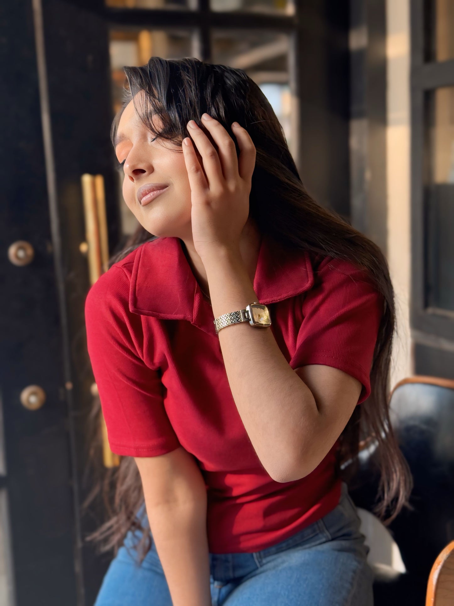 Polo T-Shirt || Red Maroon