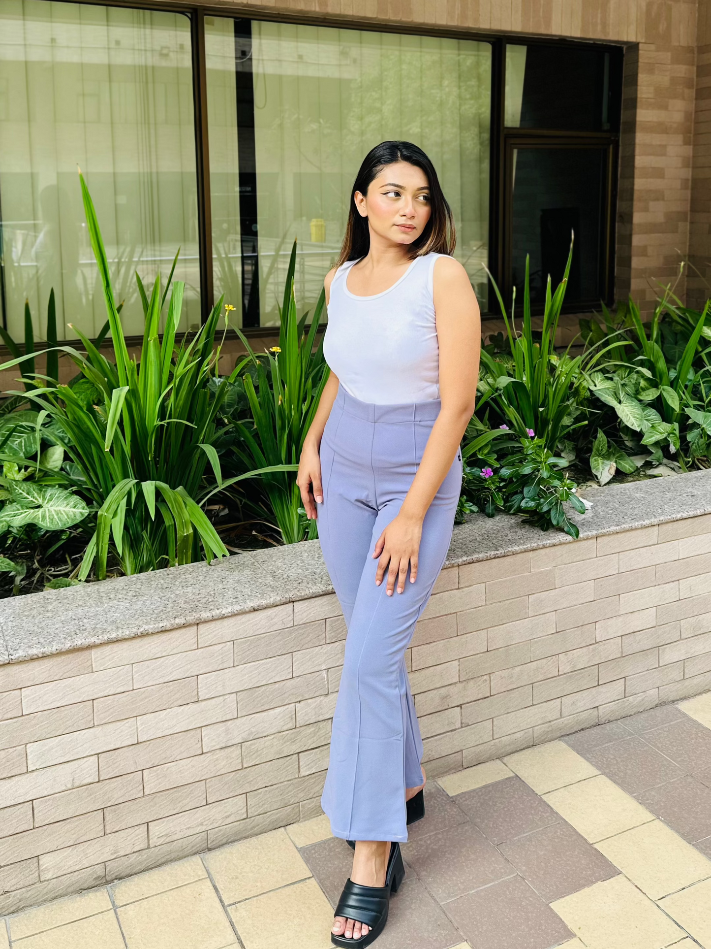 Flare Pants || Ladies Pant || Silver