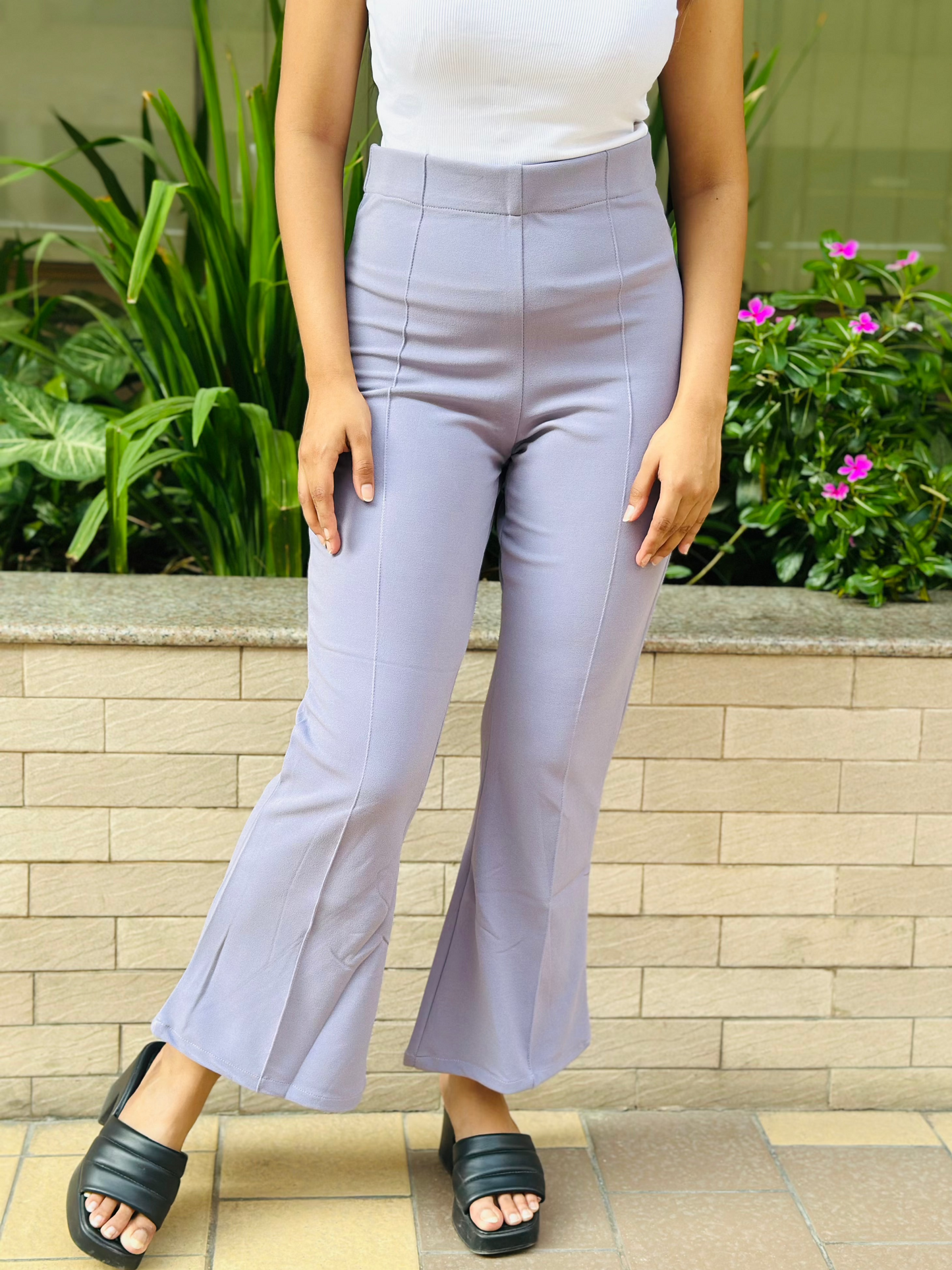 Flare Pants || Ladies Pant || Silver
