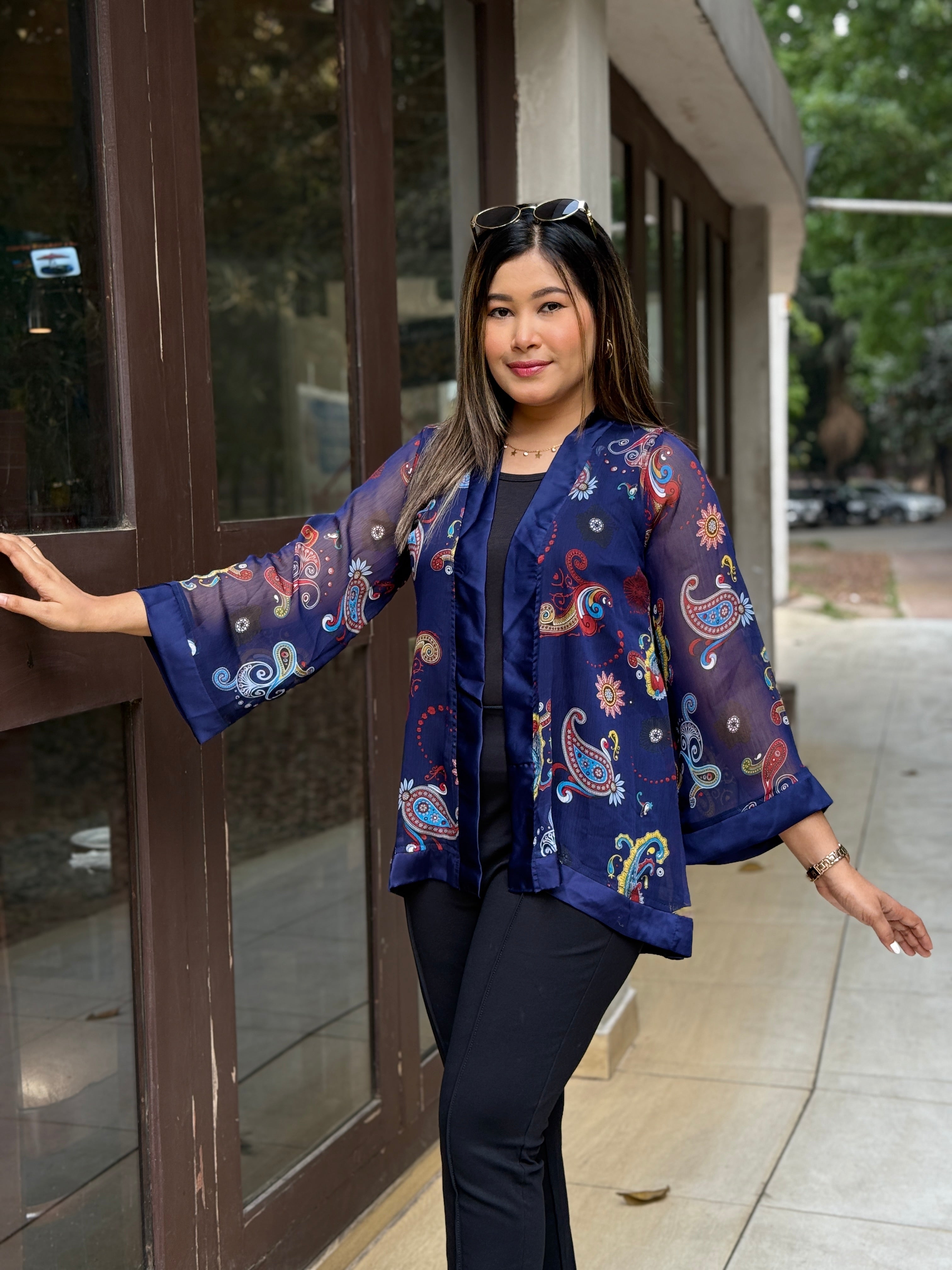 Short Kimono || Summer Wrap || Short Shrug || Blue