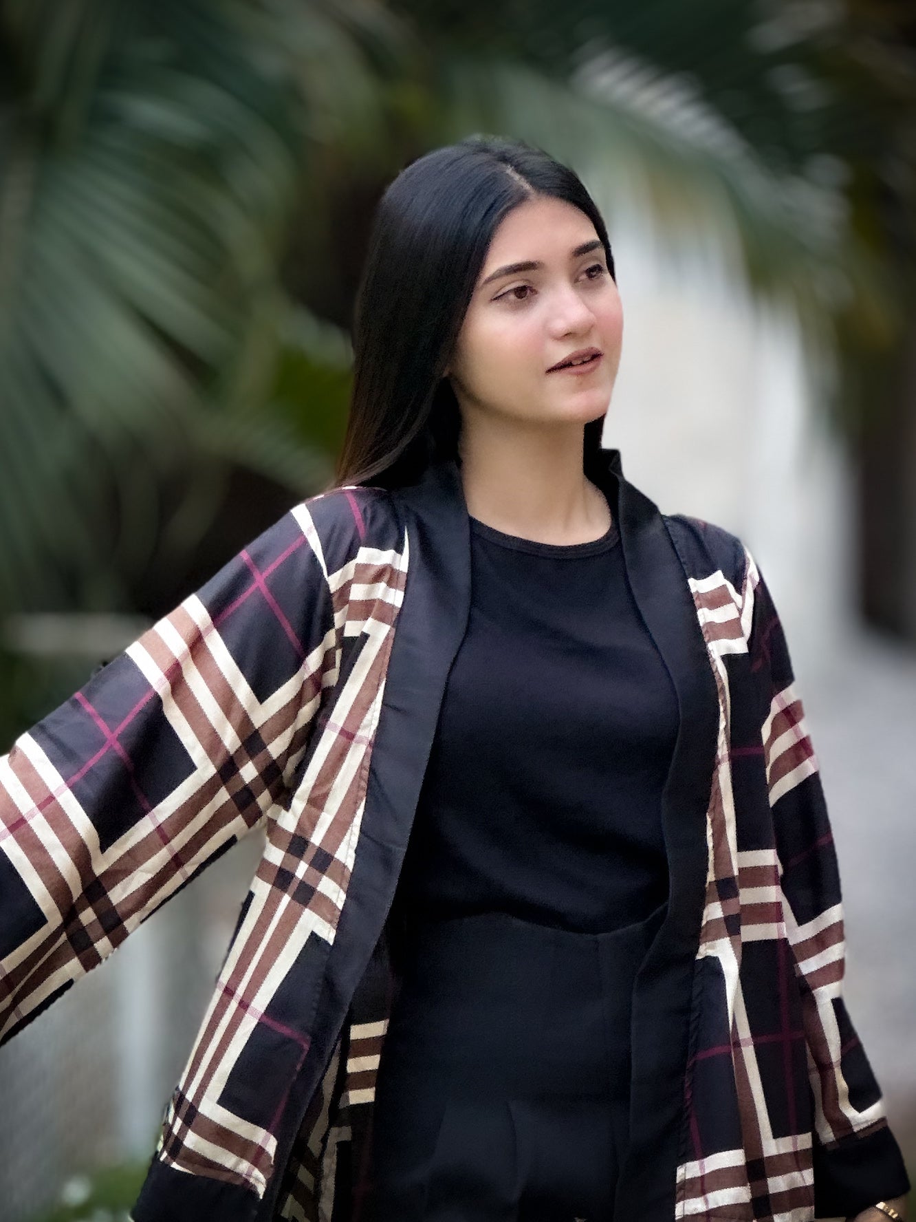 Short Kimono || Summer Wrap || Short Shrug || Short koti || Black Burberry Check
