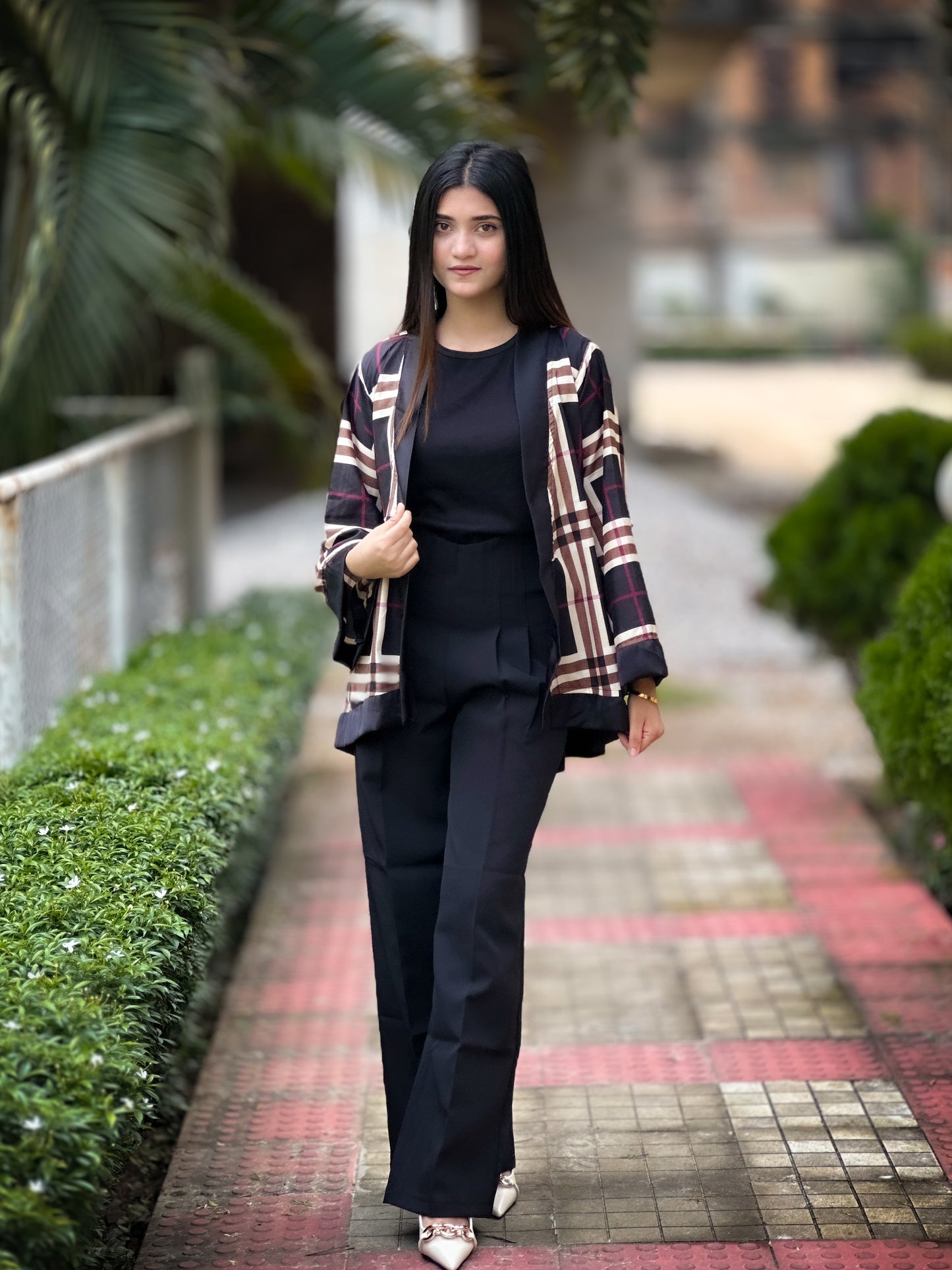 Short Kimono || Summer Wrap || Short Shrug || Short koti || Black Burberry Check