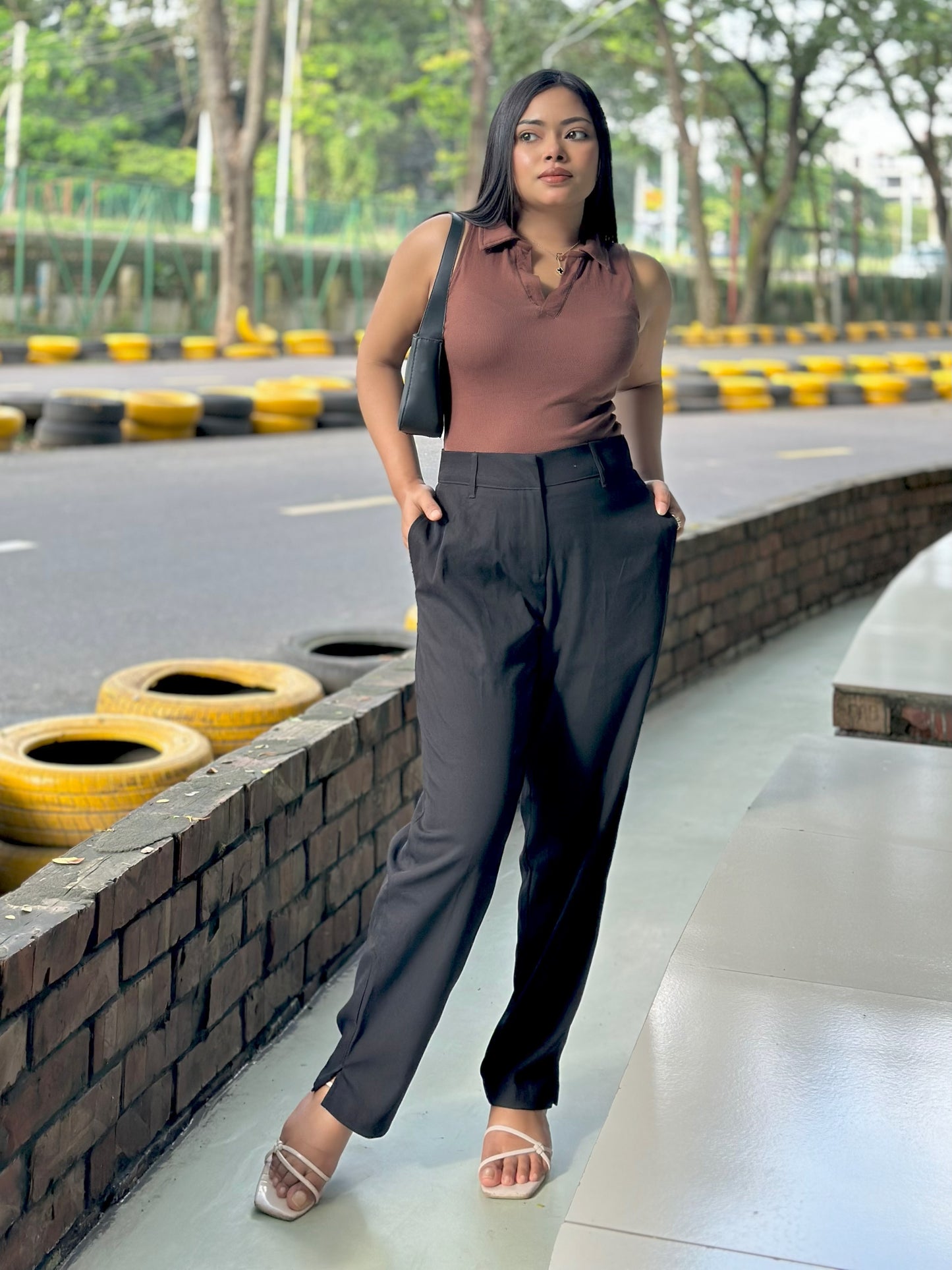Premium Formal Semi Fit Pant || ( Black )