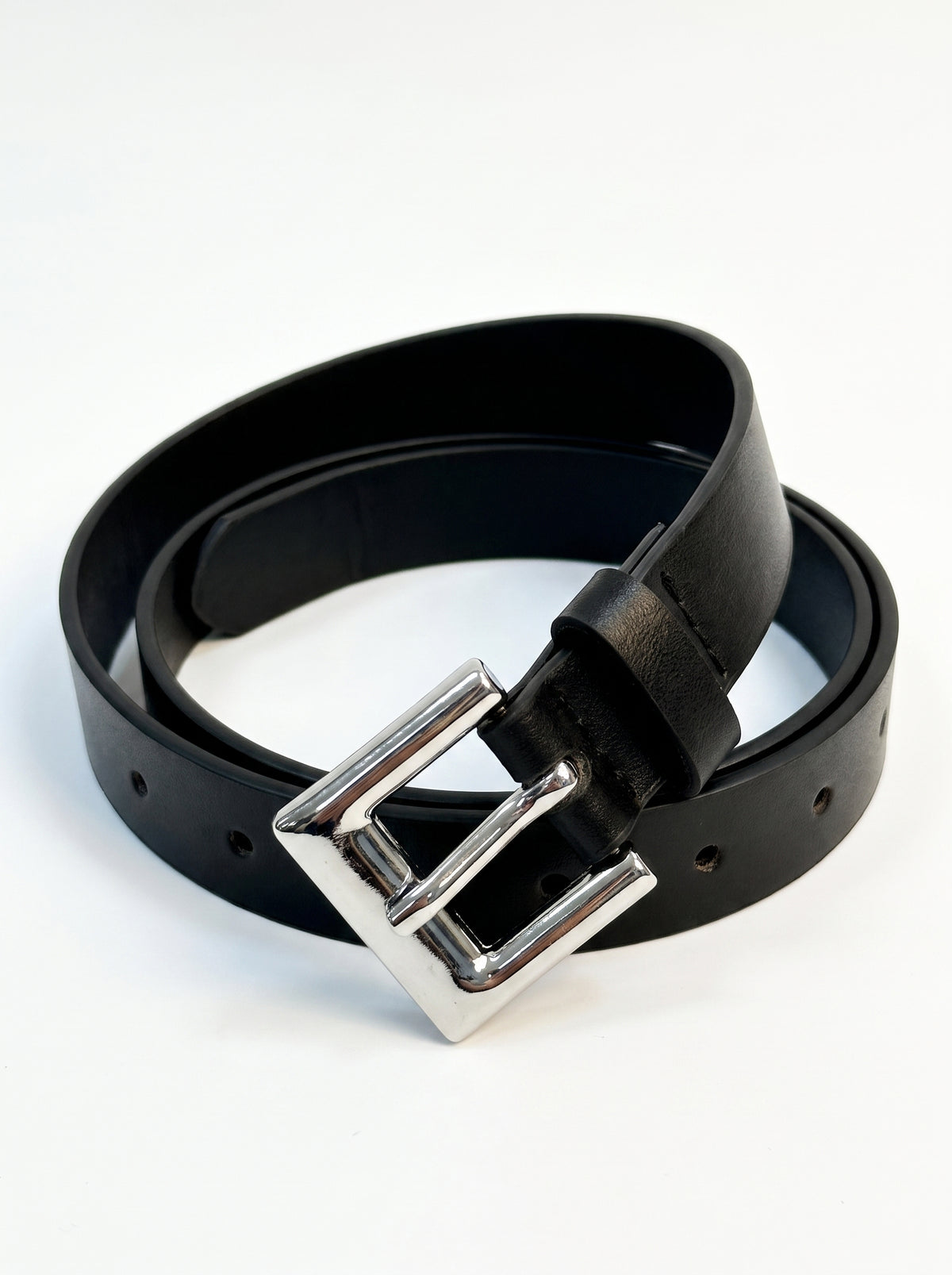 Ladies Square Buckle Belt in Black