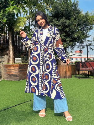 Stylish ladies long shrug outerwear for women, lightweight and fashionable layering piece