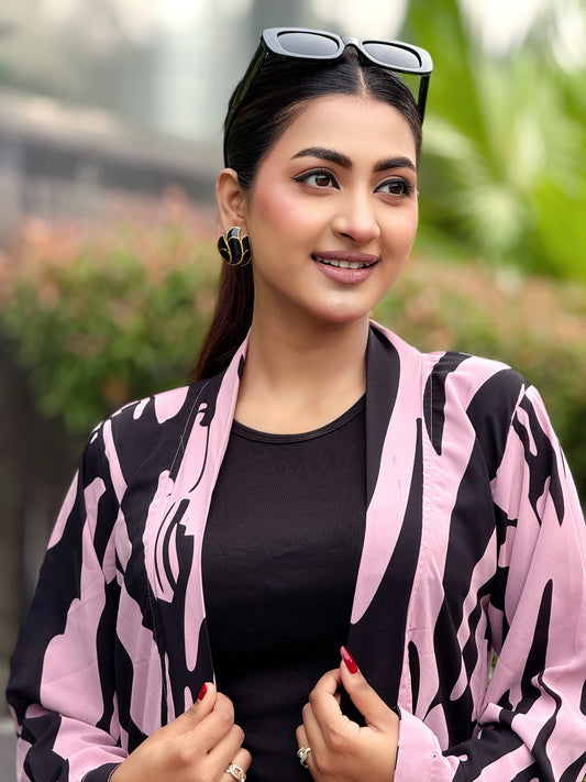 Ladies Long Shrug – Trendy Outerwear for Women || Pink Tiger