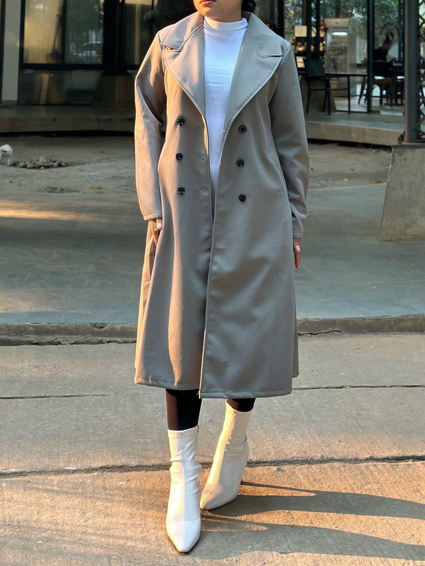 The Classy Long Overcoat – Elegant Winter & Formal Wear | Jacket || Light Olive