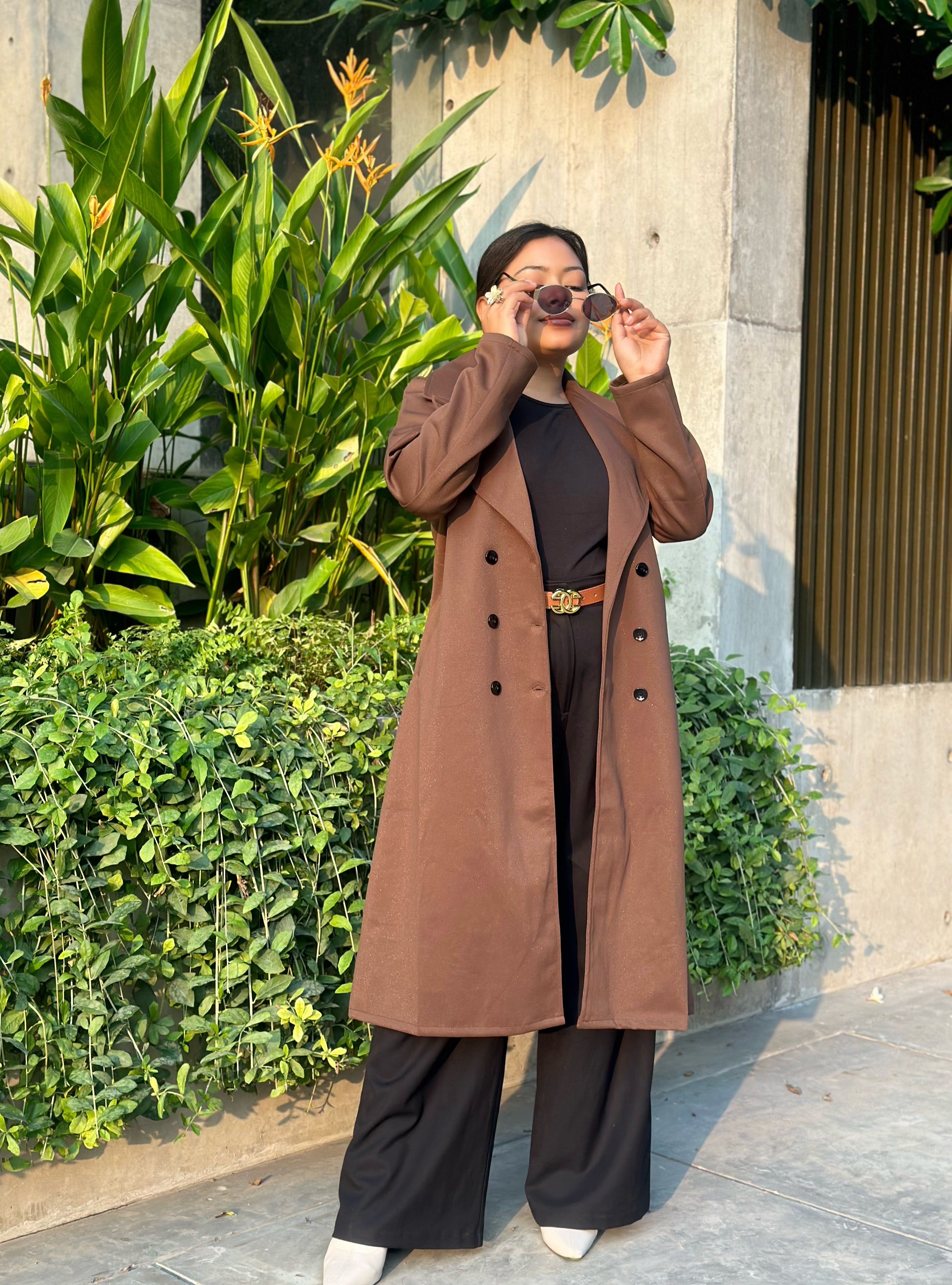 The Classy Long Overcoat – Elegant Winter & Formal Wear | Jacket || Mocha Beige
