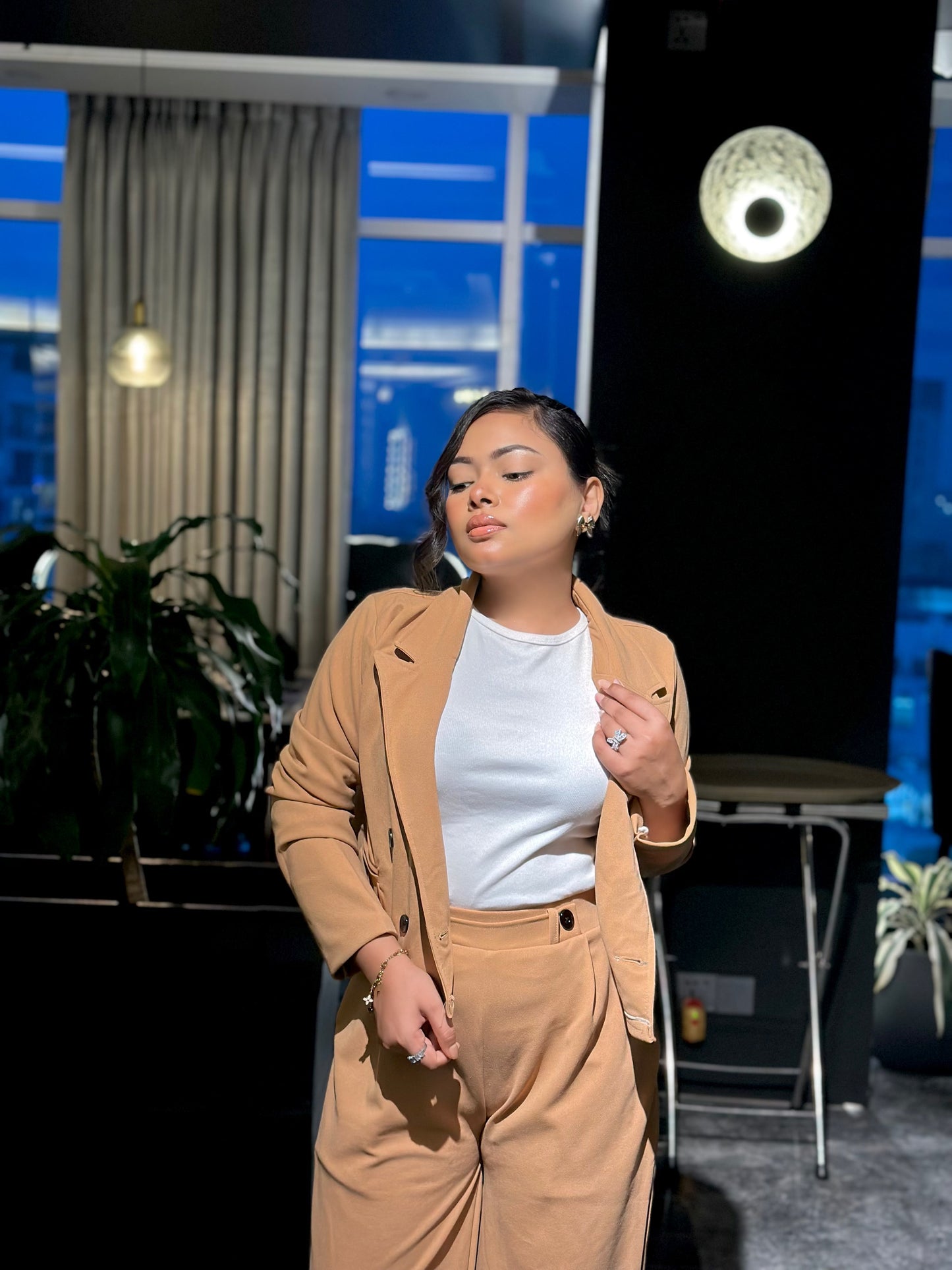 Ladies Crop Brown Blazer Set || Fashionable Blazer Suit || Women Blazer