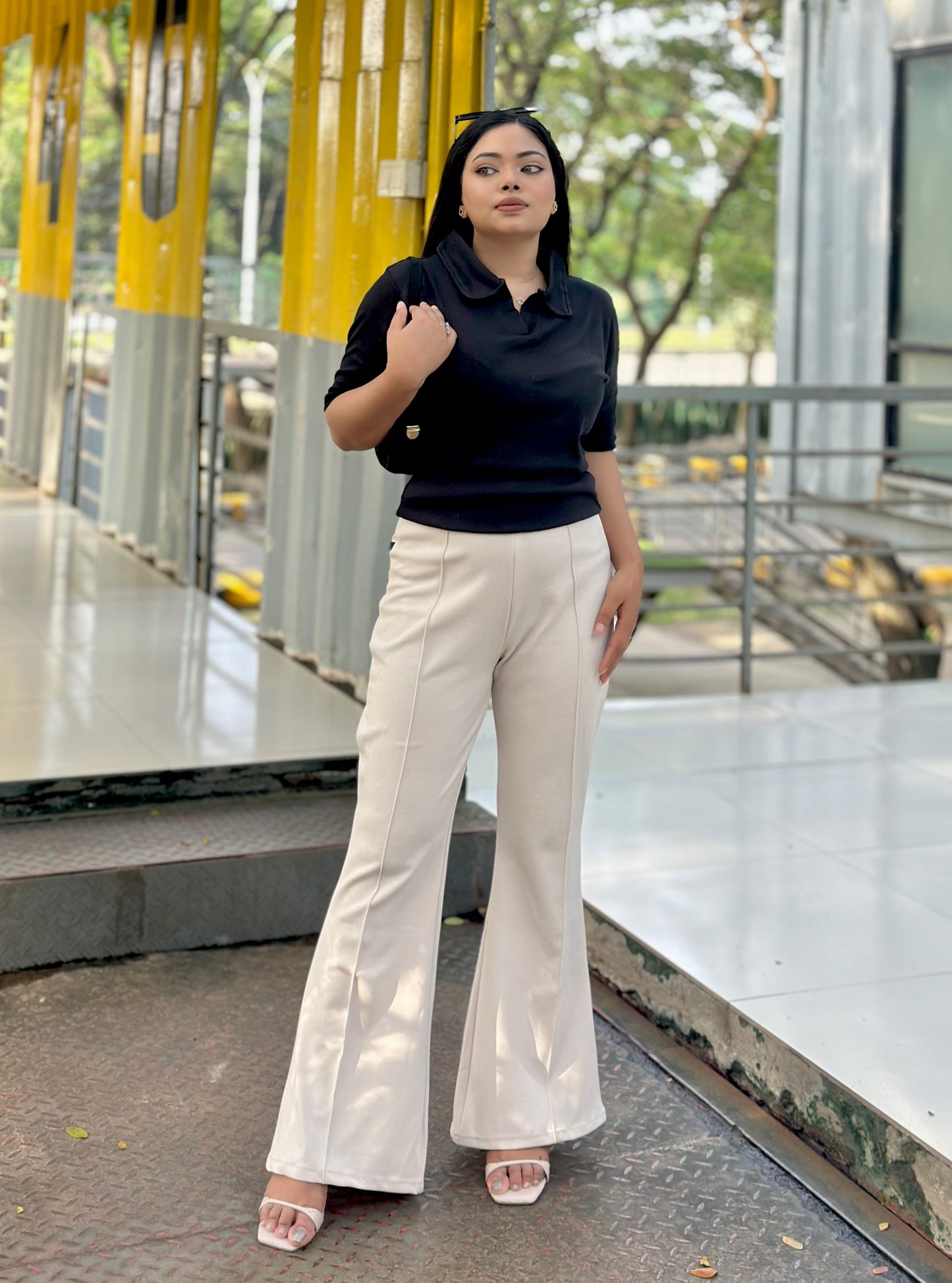 Women's Flared Pants || Ladies Flare Pant || Off-White