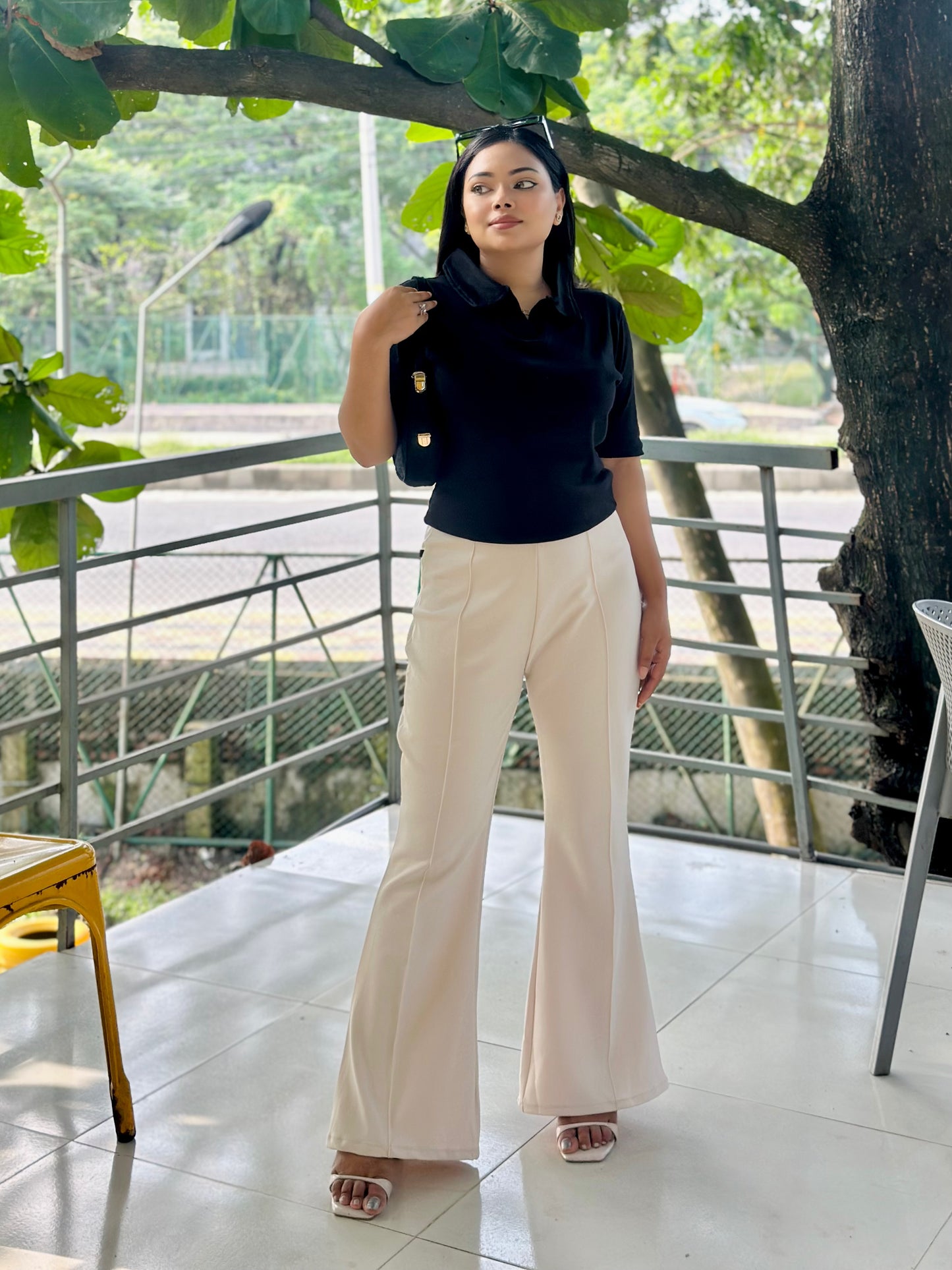 Women's Flared Pants || Ladies Flare Pant || Off-White