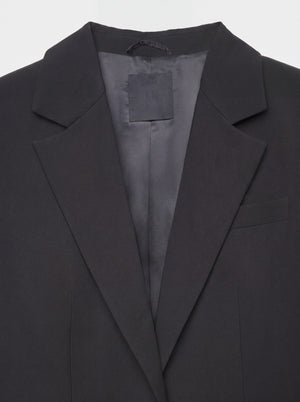 Premium black blazer with lace-attached sleeves for women. Trendy Buzz BD.