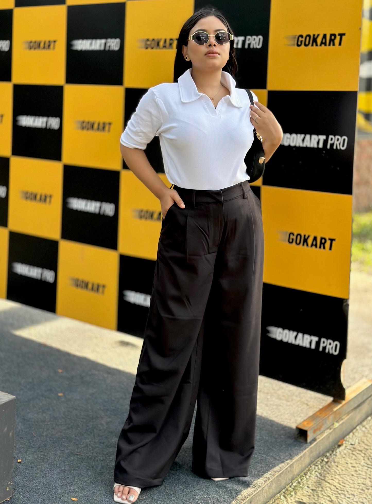 Ladies Wide Leg Loose Fit Formal Pant – Elegant Office & Business Wear | ( Black )