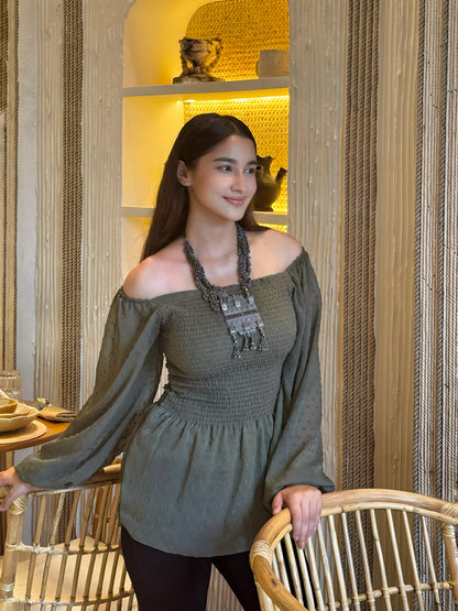 Short Smokey Tops || Olive Short Top || Ladies Short Tops