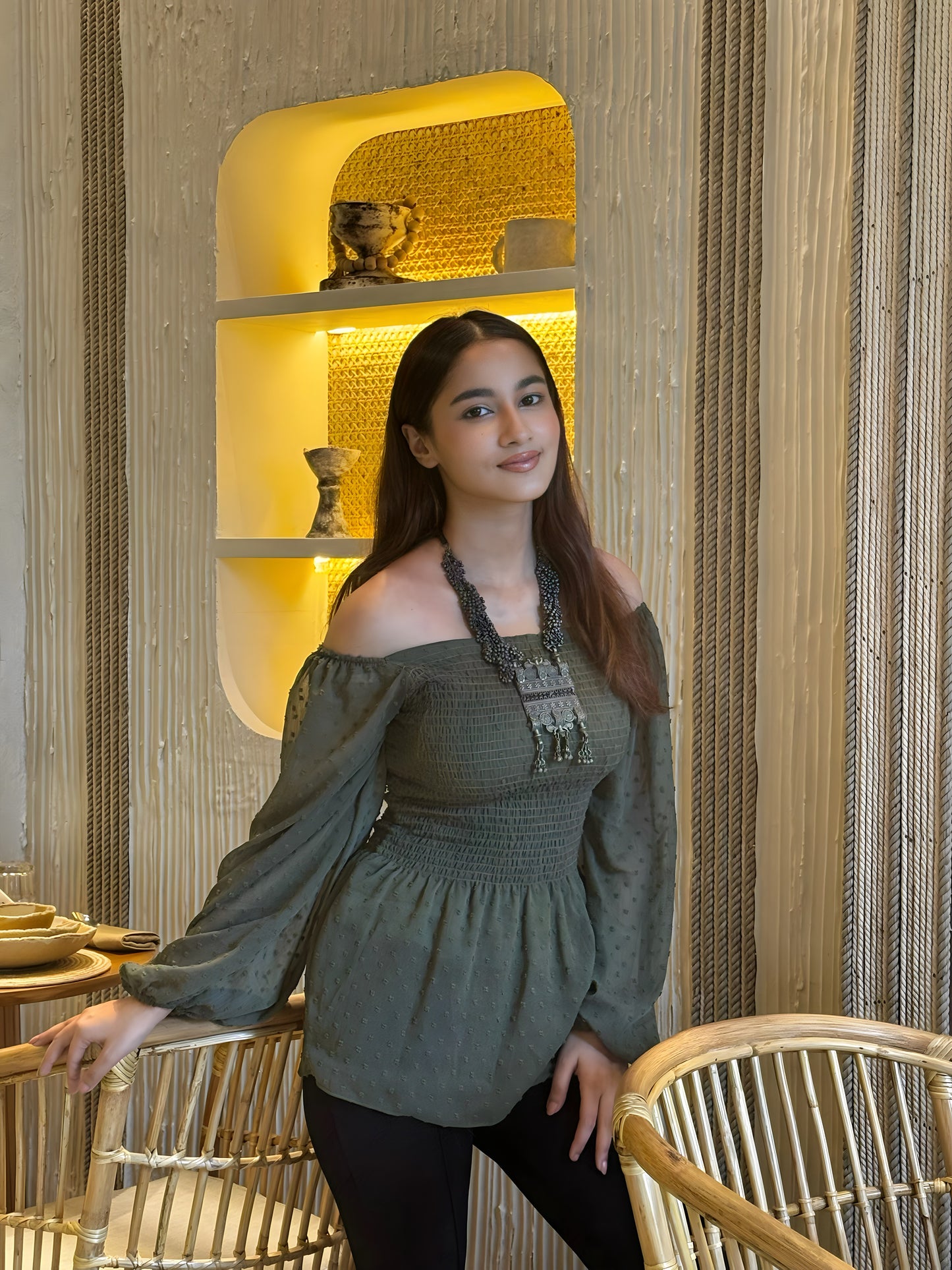 Short Smokey Tops || Olive Short Top || Ladies Short Tops