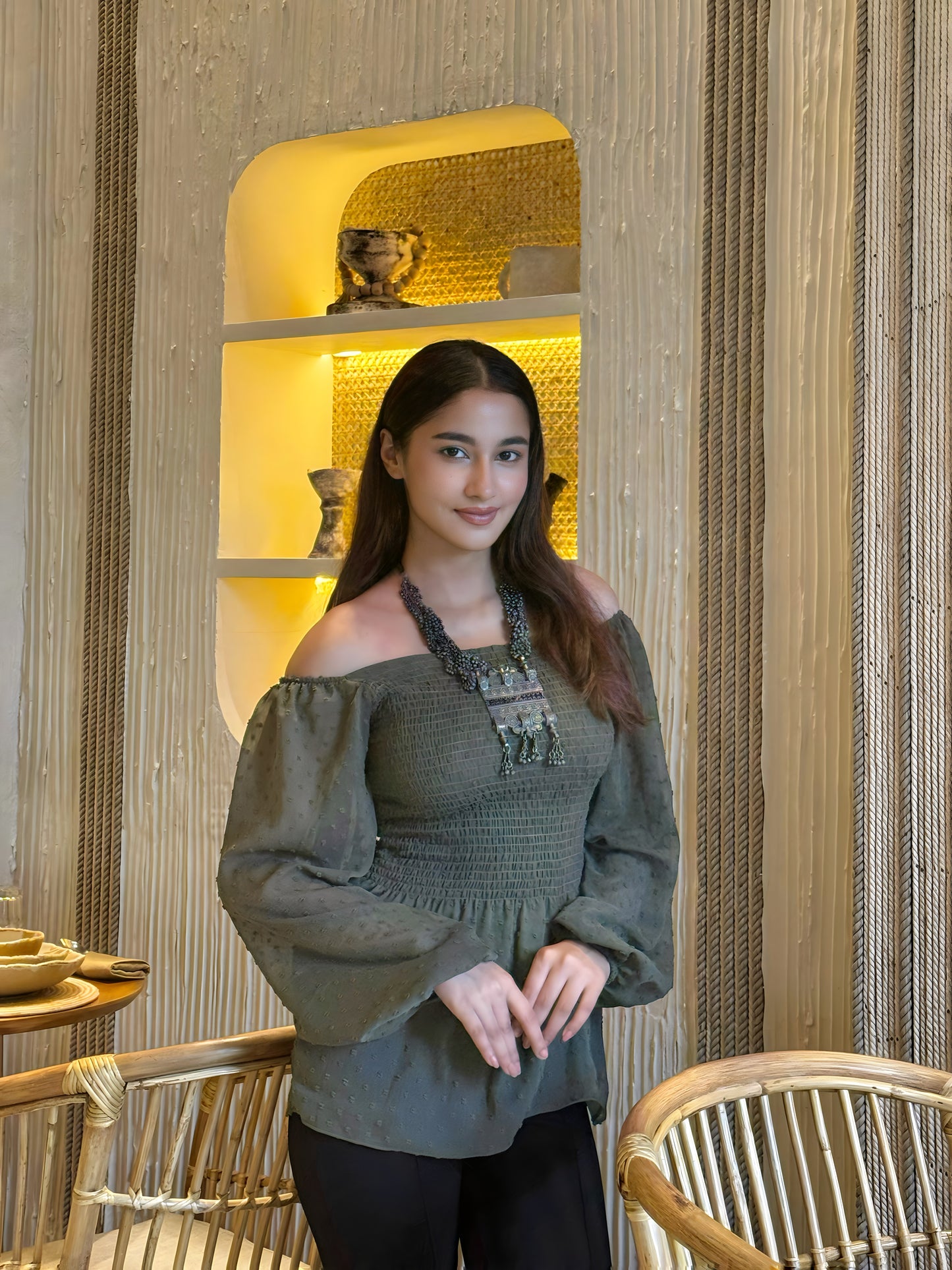 Short Smokey Tops || Olive Short Top || Ladies Short Tops