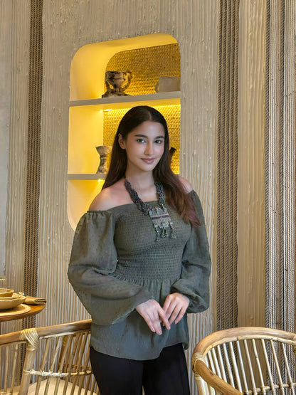 Short Smokey Tops || Olive Short Top || Ladies Short Tops