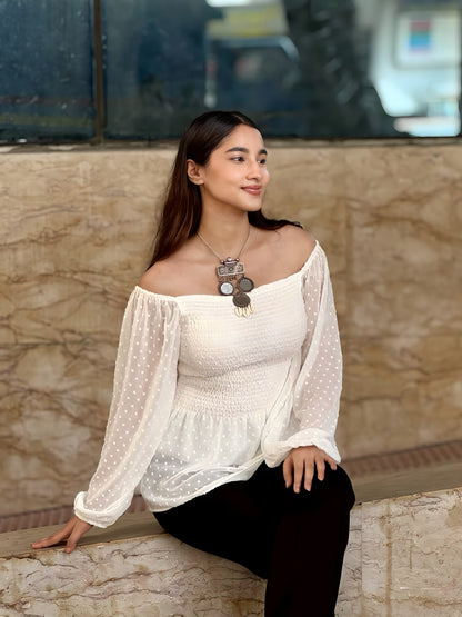 Short Smokey Tops || White Short Top || Ladies Short Tops