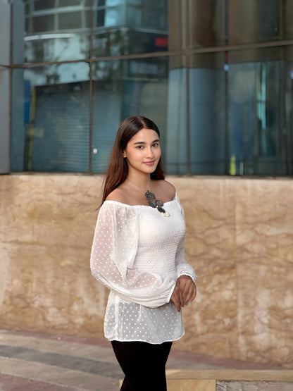 Short Smokey Tops || White Short Top || Ladies Short Tops