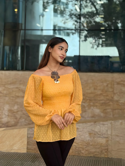 Short Smokey Tops || Yellow Short Top || Ladies Short Tops