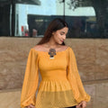 Short Smokey Tops || Yellow Short Top || Ladies Short Tops