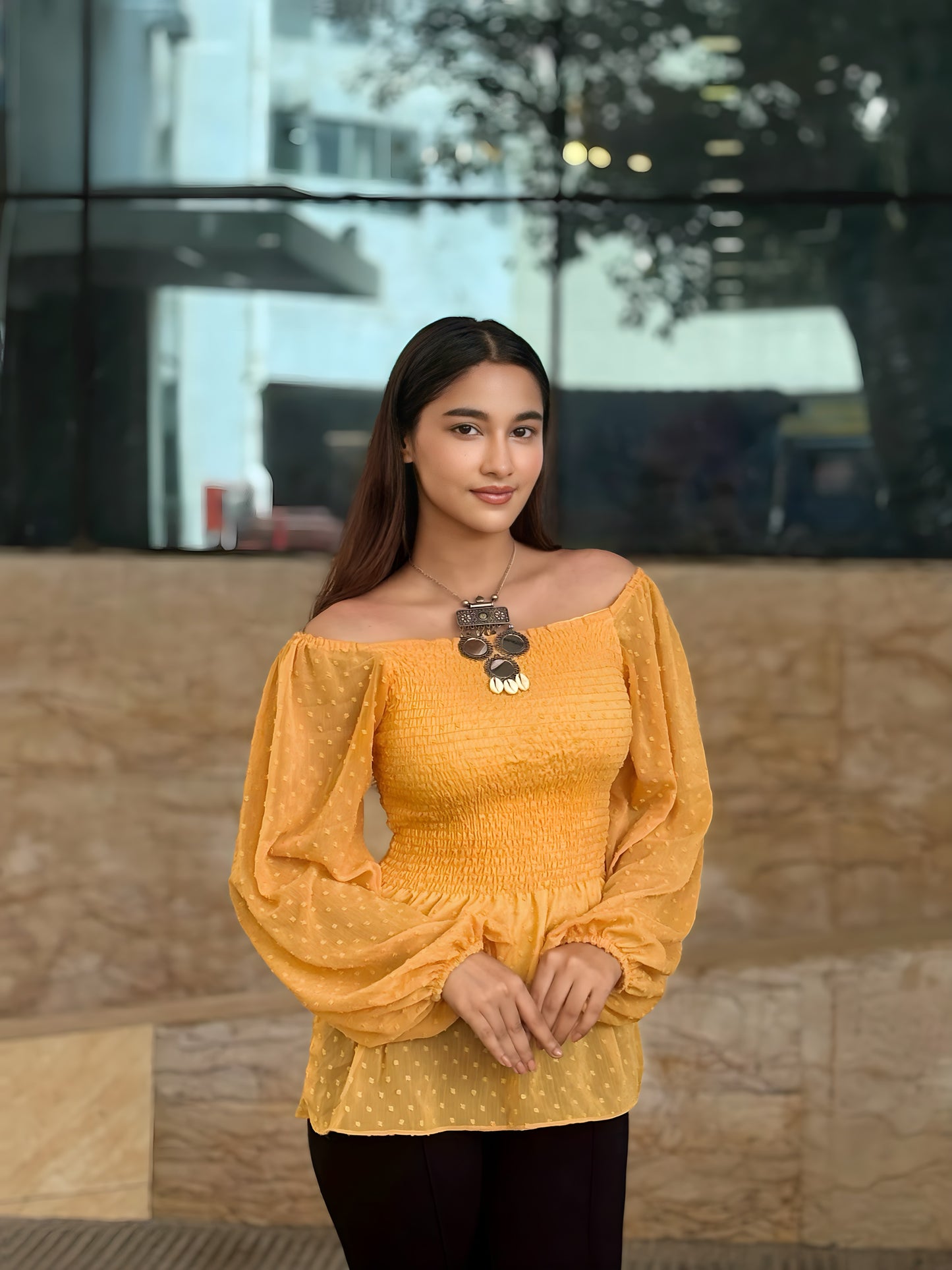 Short Smokey Tops || Yellow Short Top || Ladies Short Tops