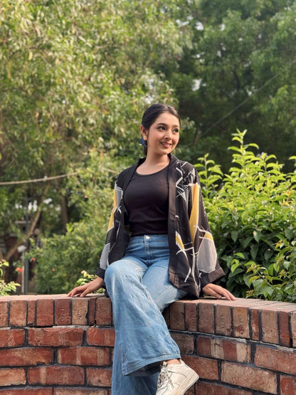 Short Kimono || Summer Wrap ||  Short Shrug || Black Multi