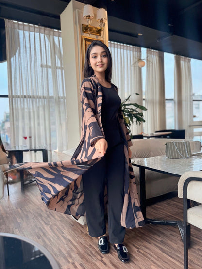 Shrug || Long Shrug ||  Long Koti || Beige + Black