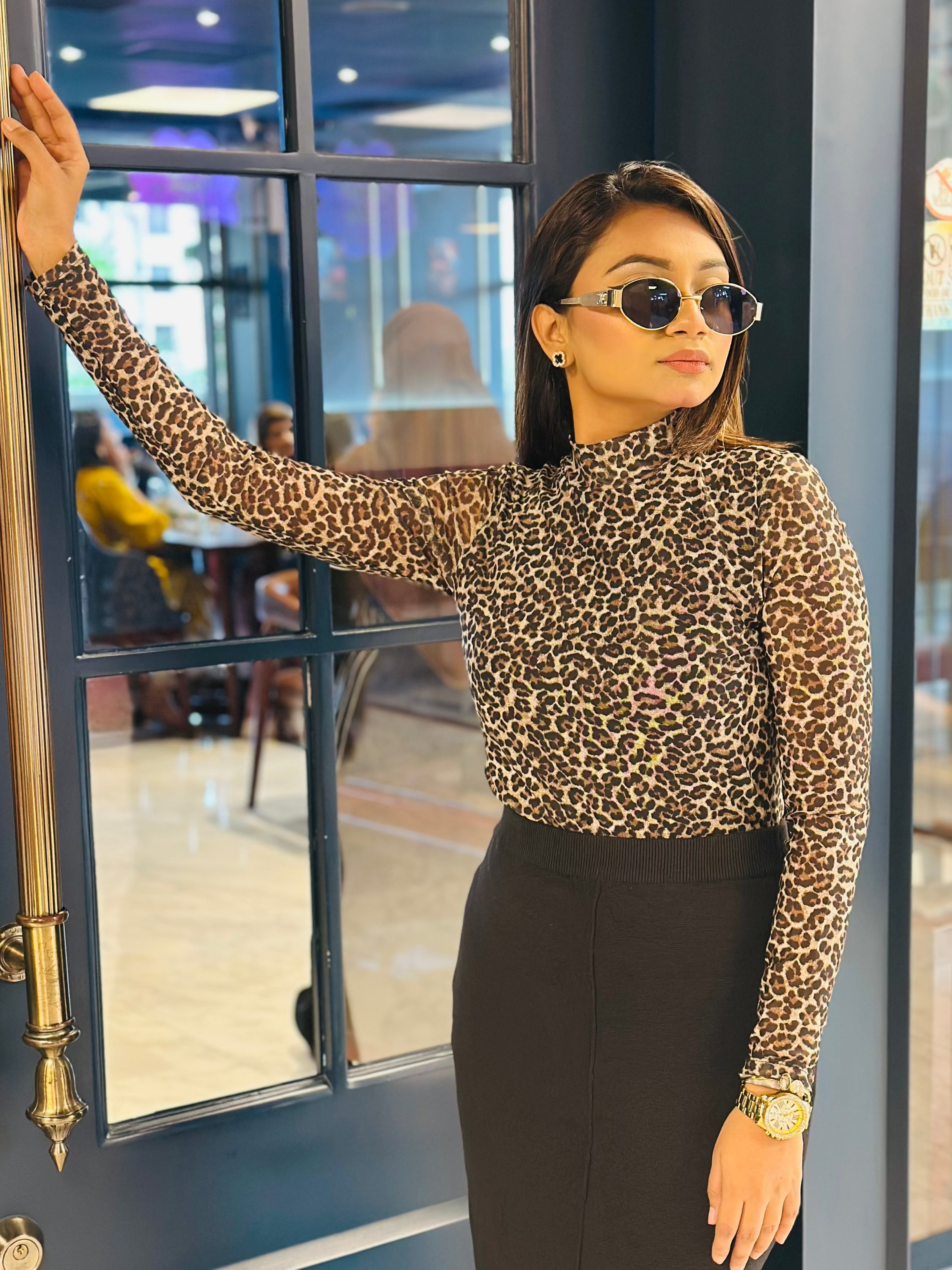 Mesh Top || Cheetah Print Mesh Top || Cheetah