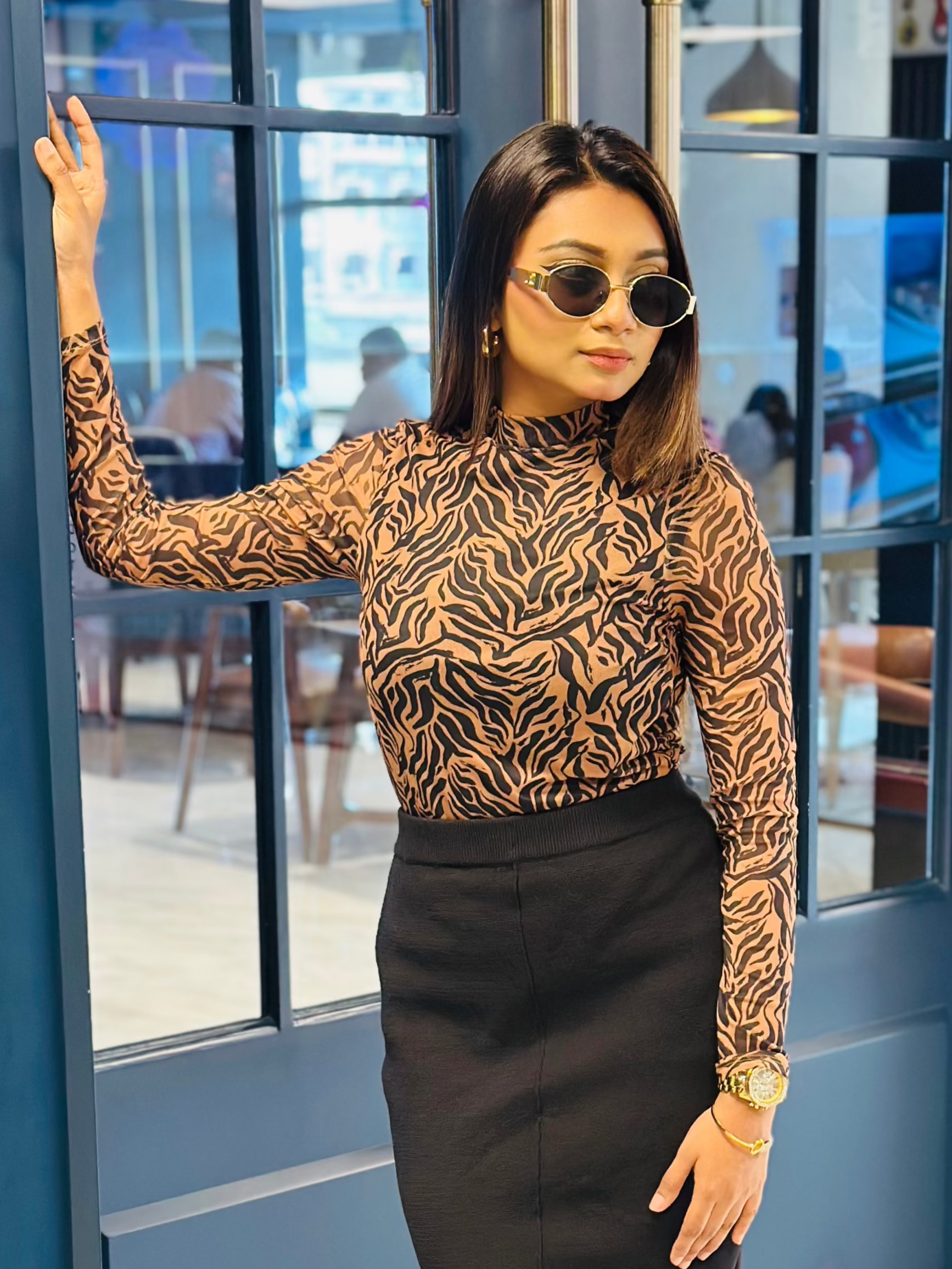 Mesh Top || Cheetah Print Mesh Top || Zebra