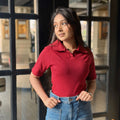 Polo T-Shirt || Red Maroon