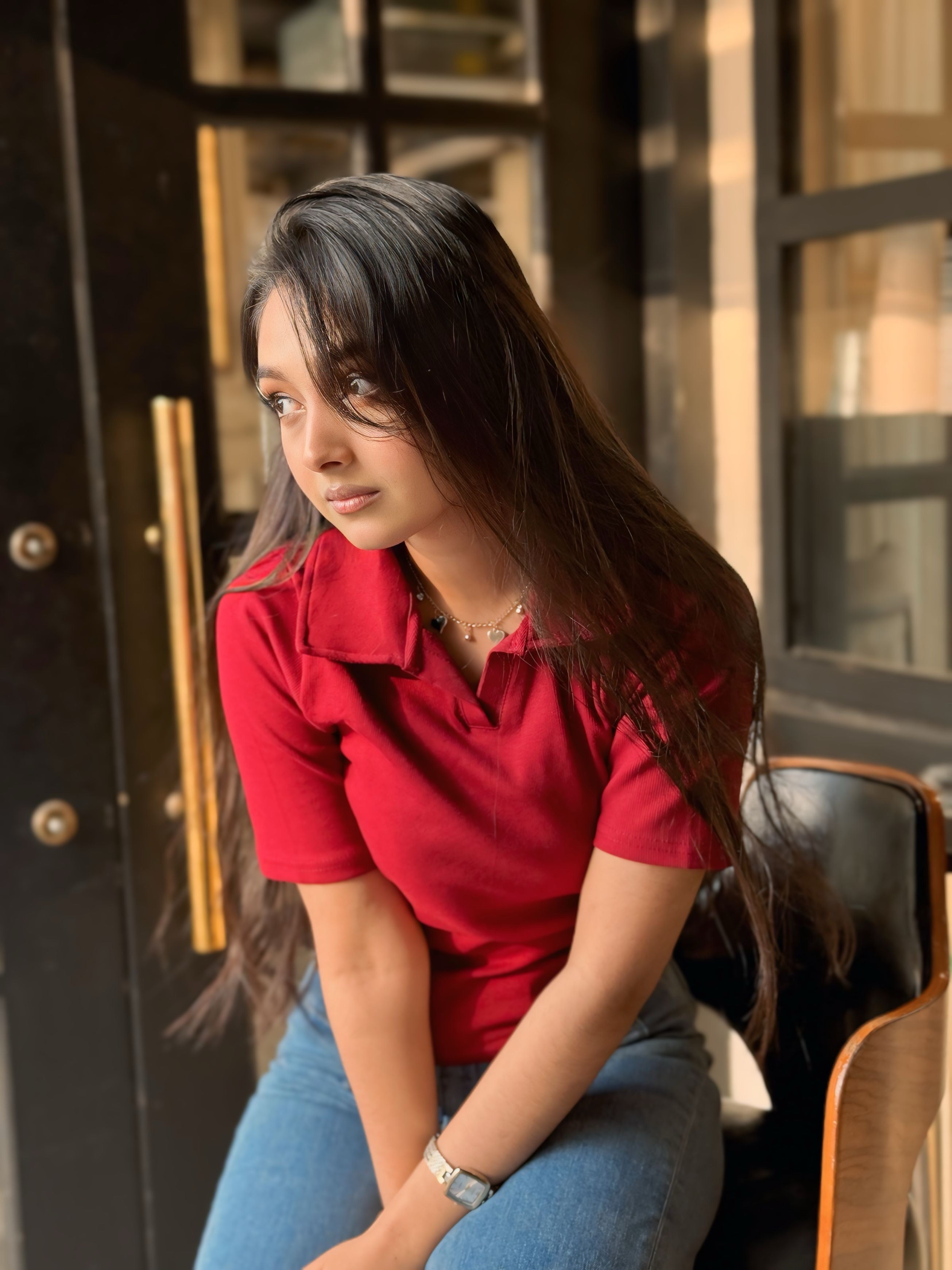 Polo T-Shirt || Red Maroon