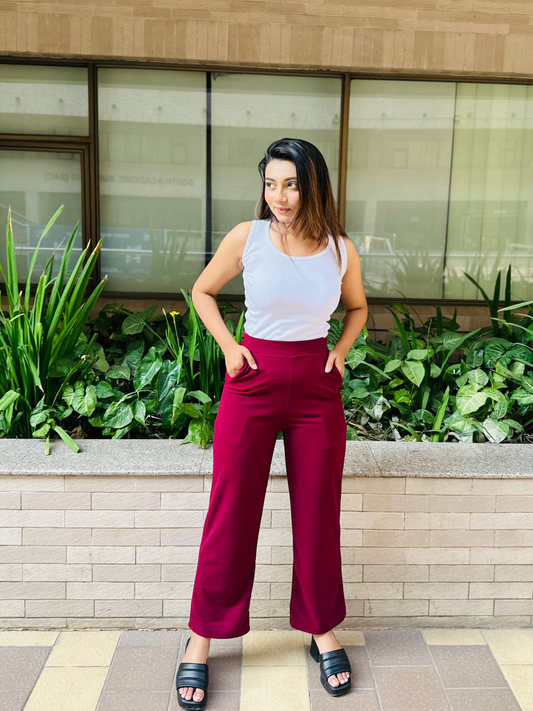 Straight Cut Formal Pant || Ladies Pant || Maroon