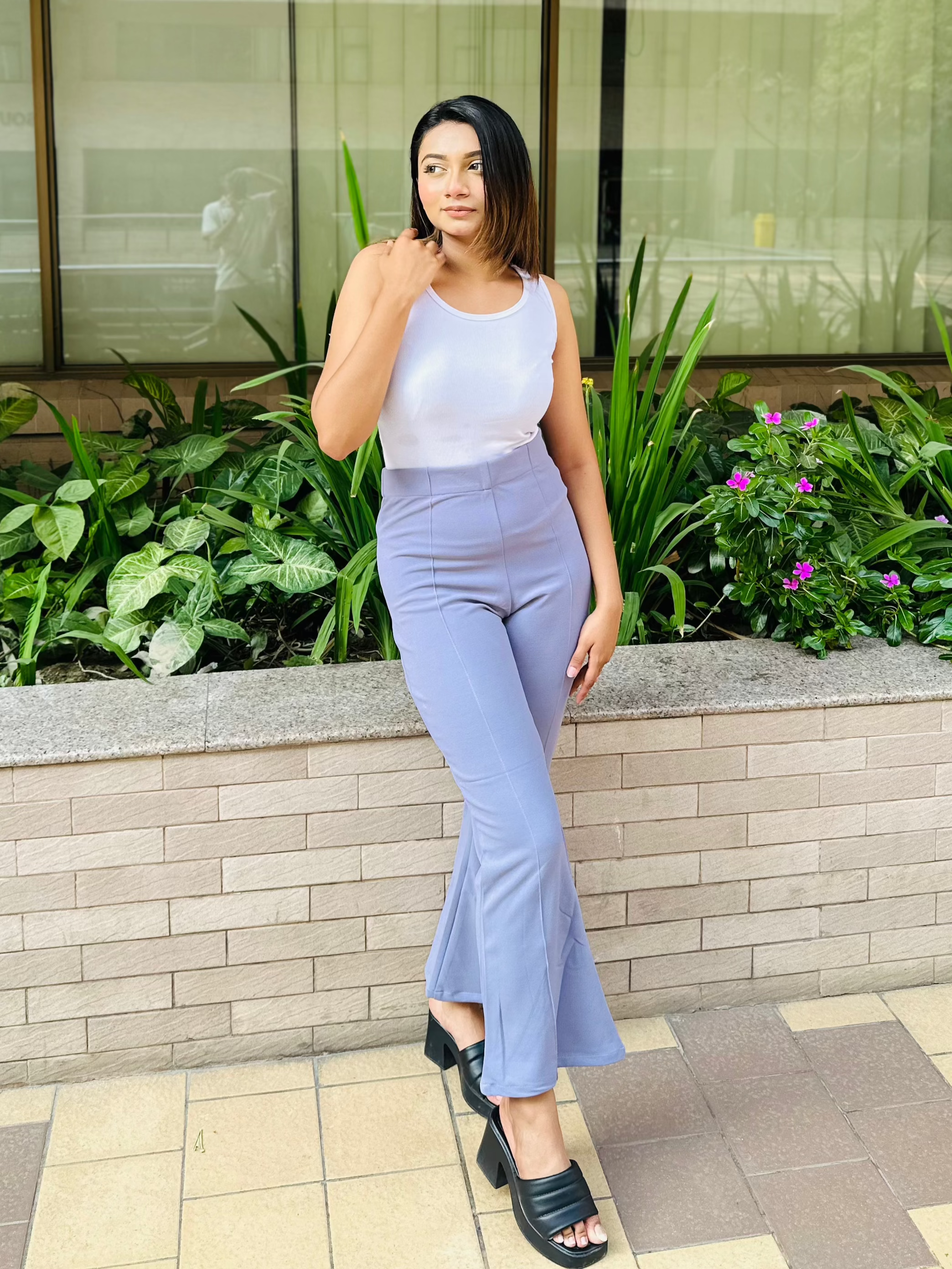 Flare Pants || Ladies Pant || Silver