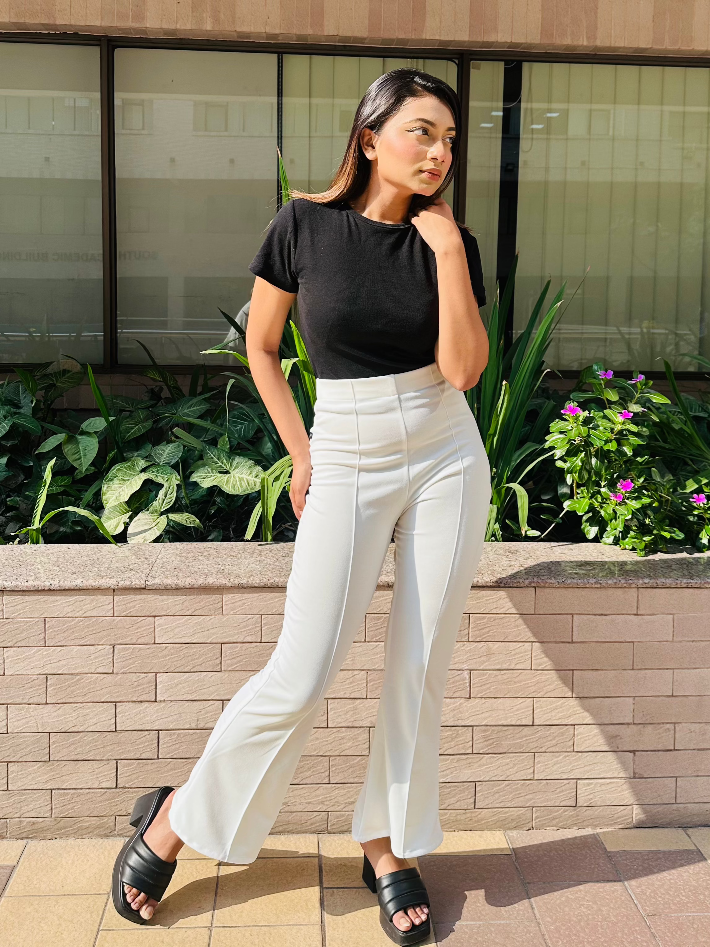 Flare Pants || Ladies Pant || White