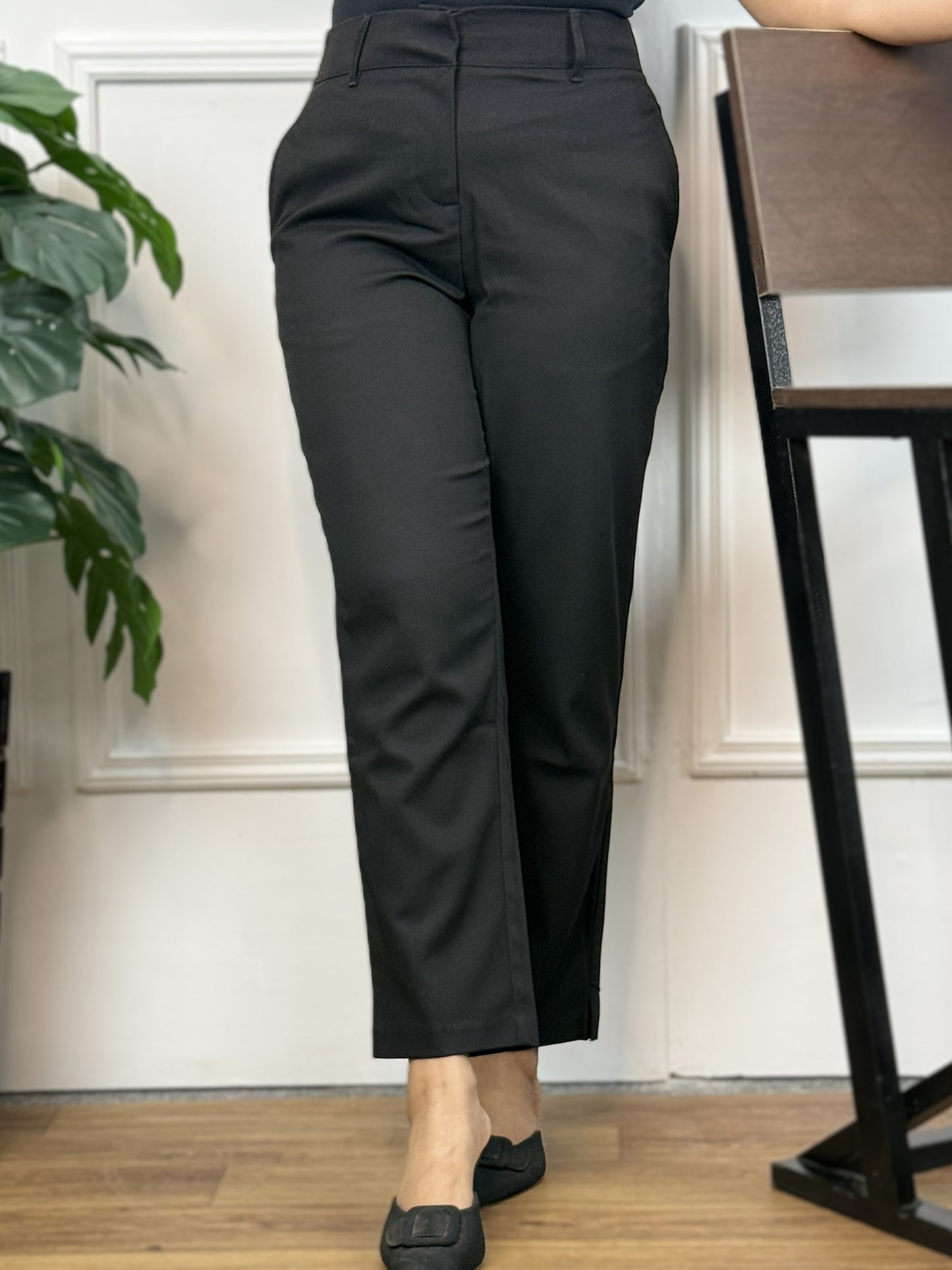 Premium Formal Semi Fit Pant || Ladies Black Formal Pant ||  Black