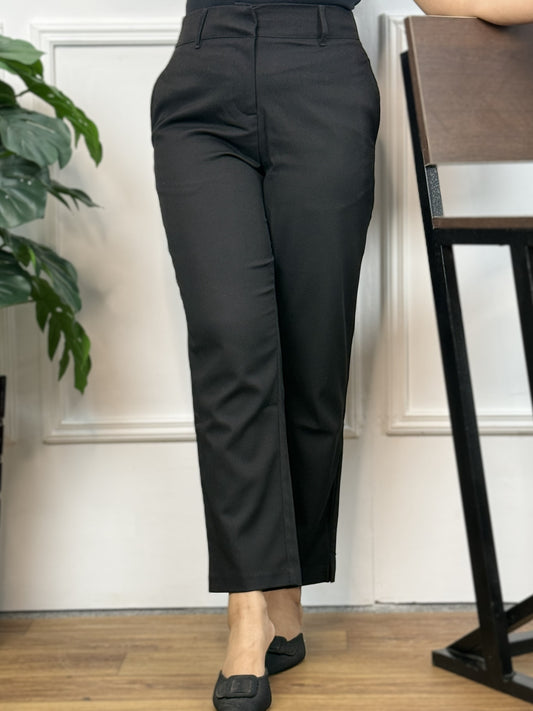 Premium Formal Semi Fit Pant || Ladies Black Formal Pant ||  Black