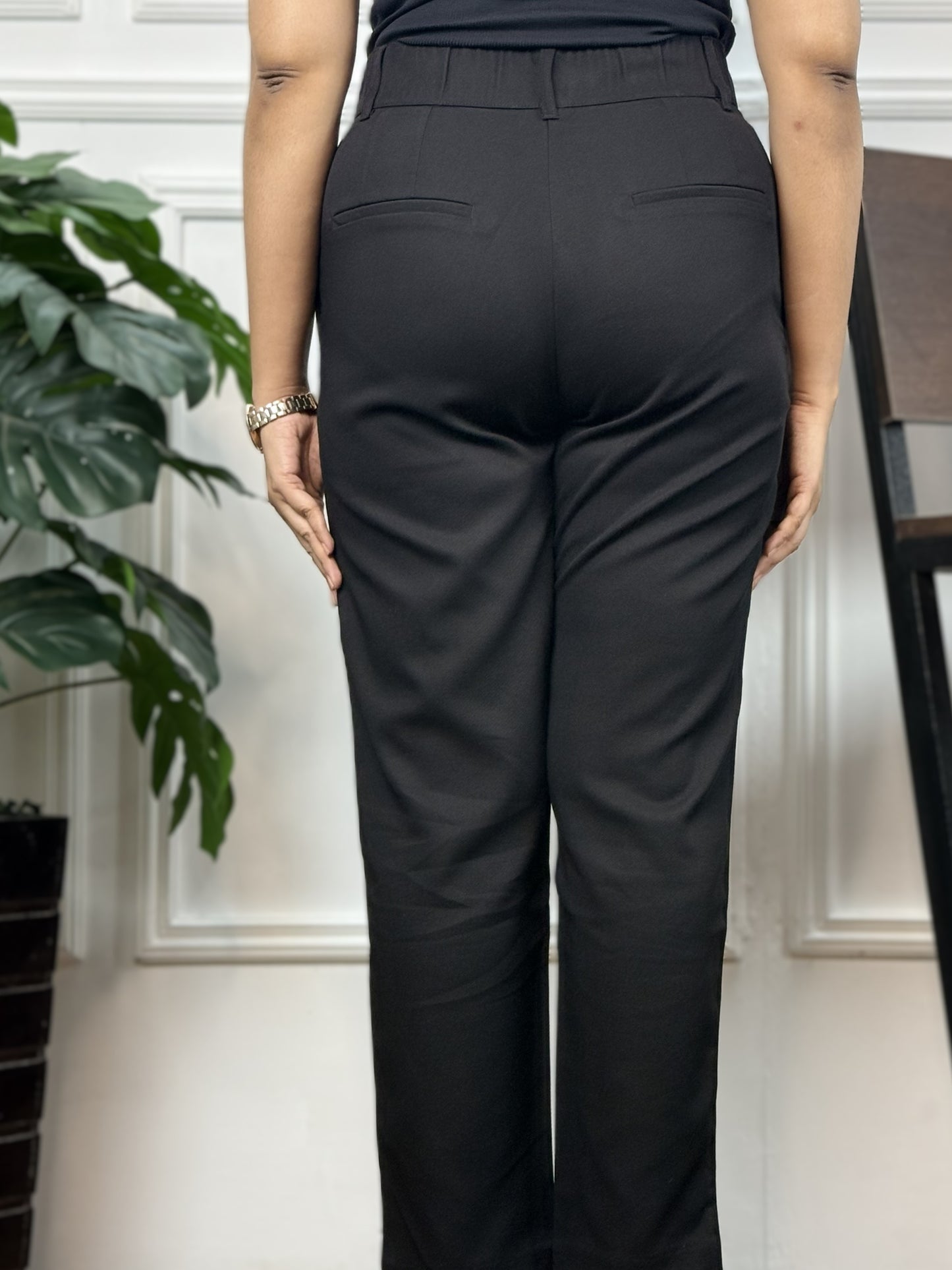 Premium Formal Semi Fit Pant || Ladies Black Formal Pant ||  Black