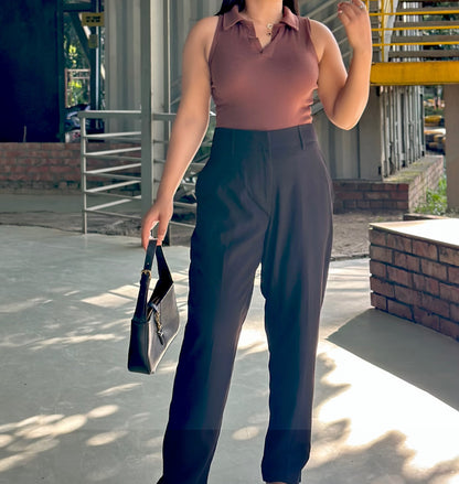 Premium Formal Semi Fit Pant || ( Black )
