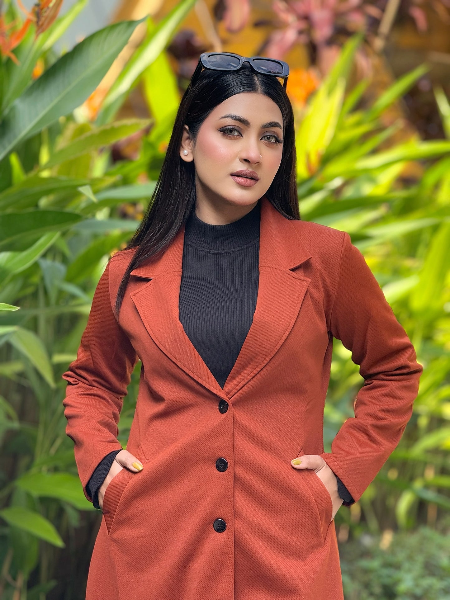 Casual Long Coat | Overcoat | Jacket || Terracotta