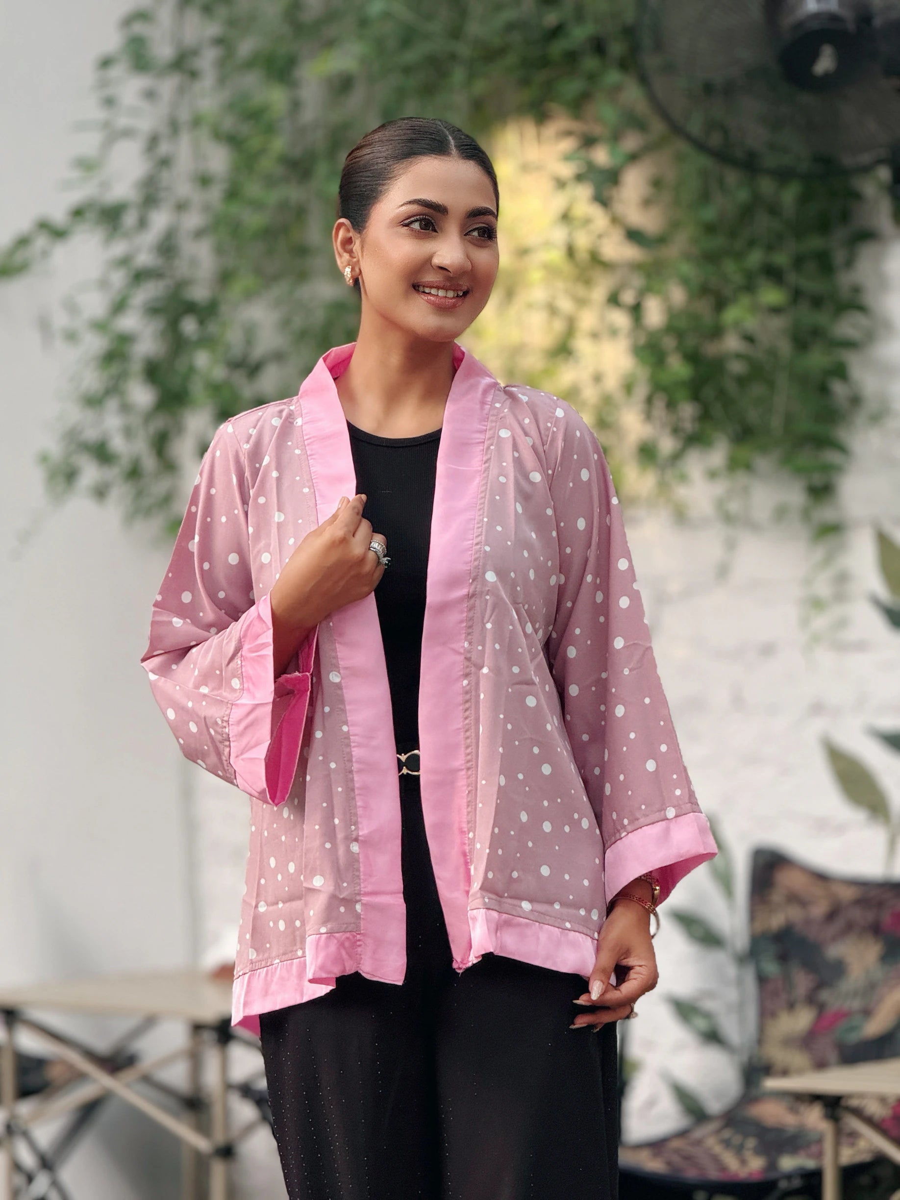 Blush Dot Short Kimono – Best Kimono in Bangladesh | TrendyBuzz