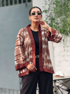 Ladies Short Kimono Sahara Tie-Dye Front View – TrendyBuzz Bangladesh